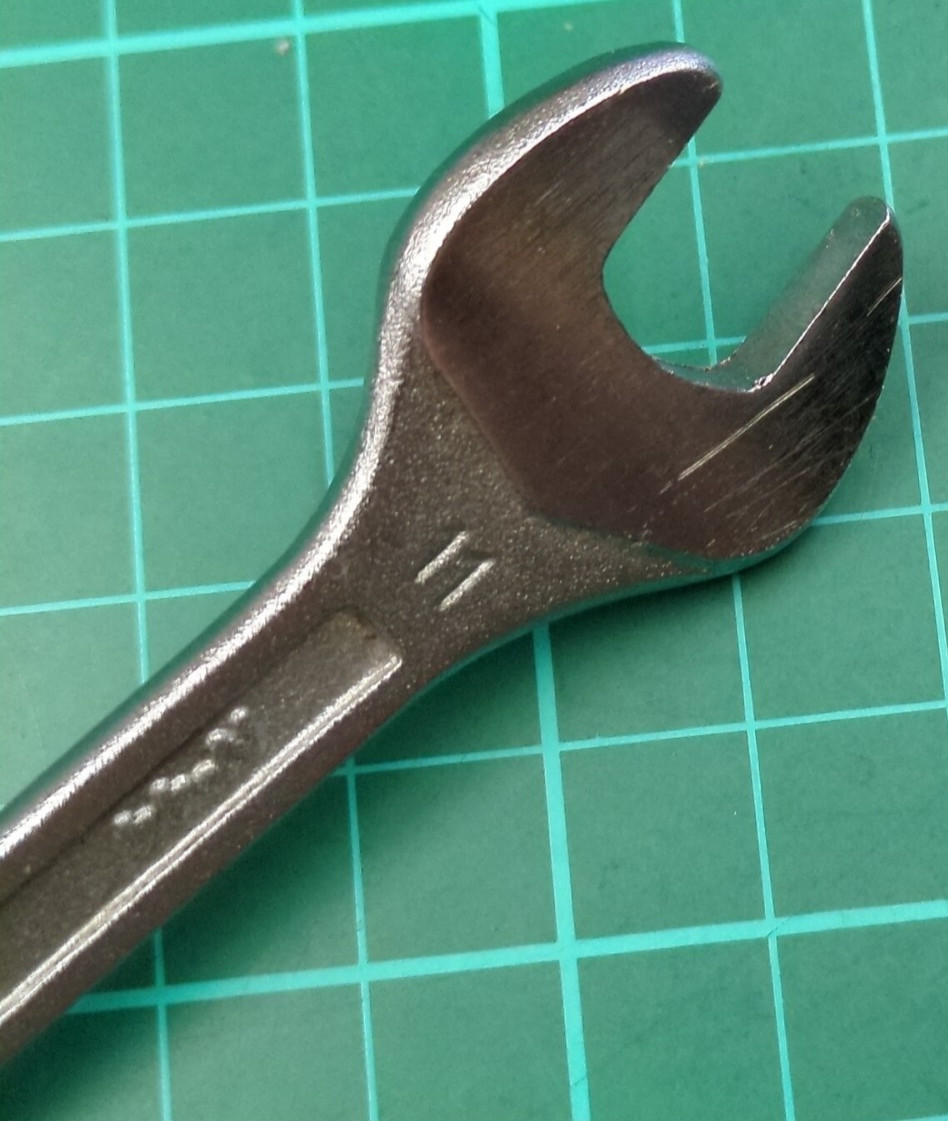 Vintage Facom No44, 10mm x 11mm Vanachrome Open Ended Spanner Made In France