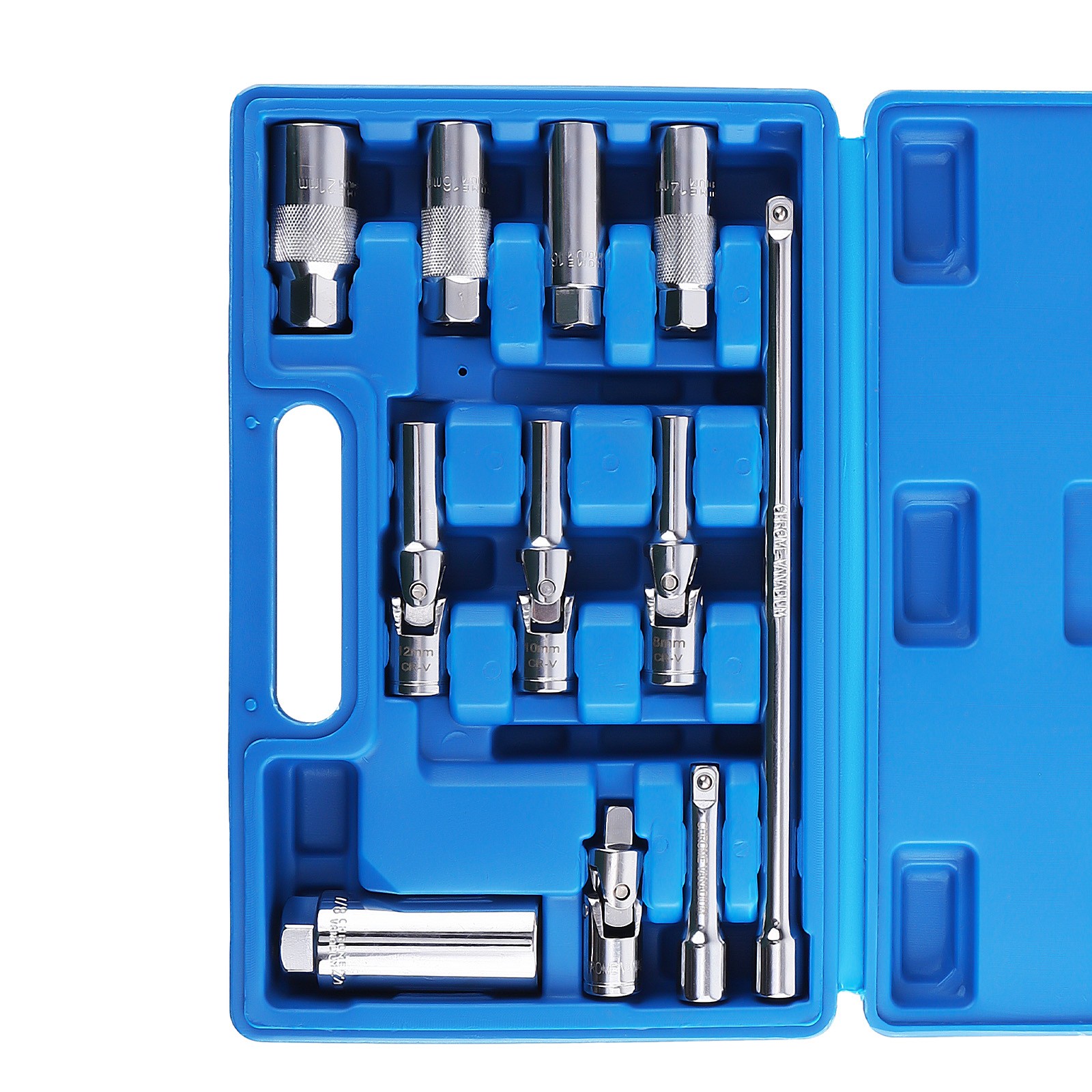 3/8″ Drive Spark Plug Socket Set 14 16 21mm Glow Plug 8-10 12mm Oxygen Sensor
