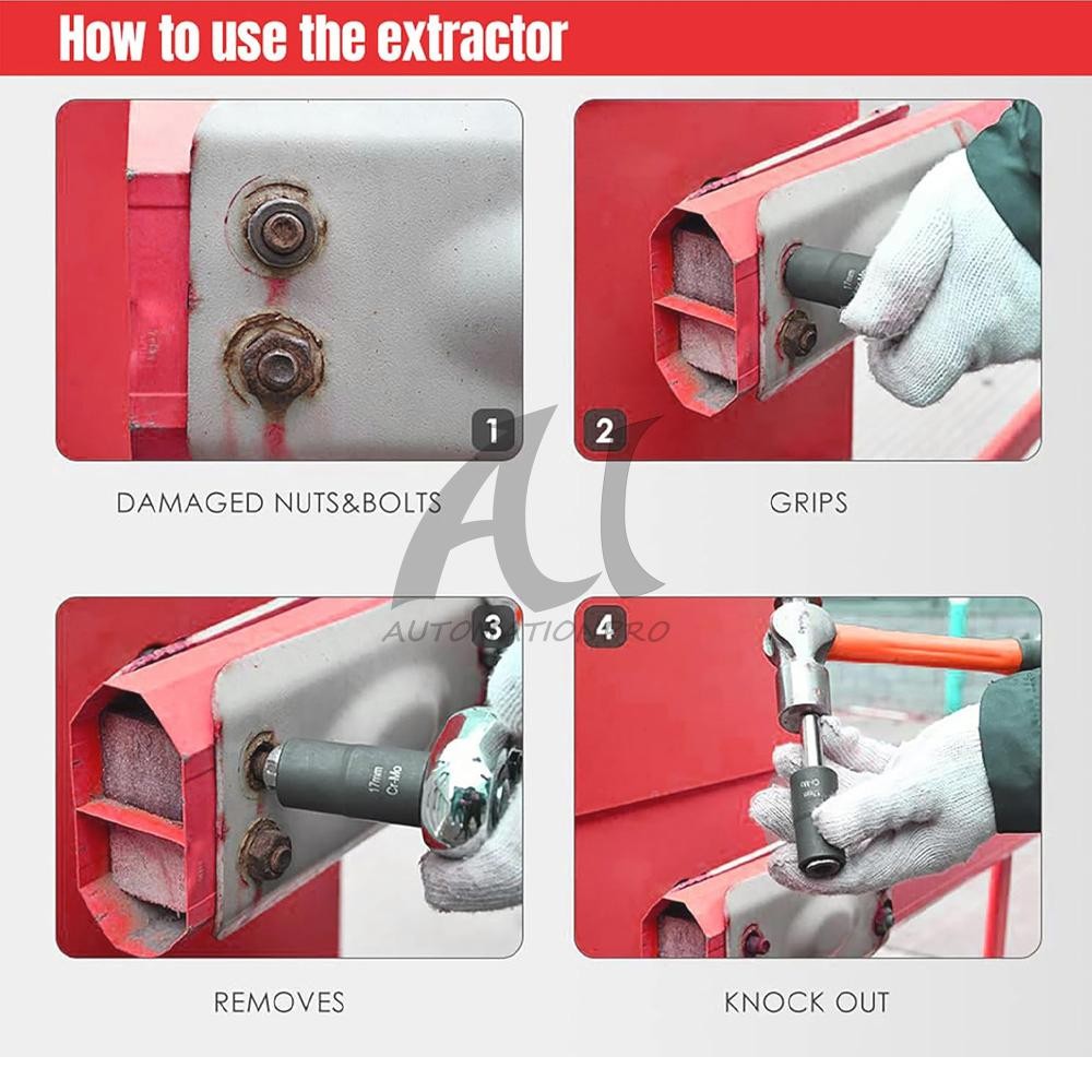 5Pcs Twist Socket 1/2” Drive For Wheel Lug Nut Damaged Removal and Extractor US