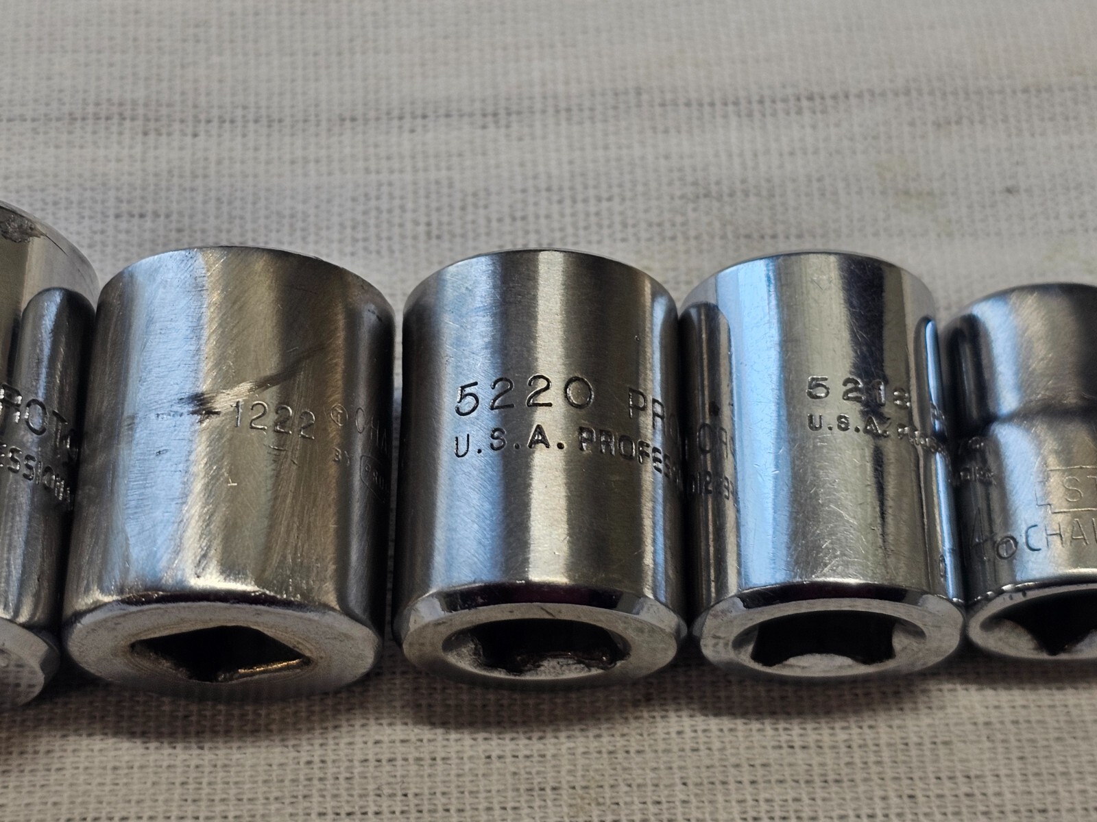 7 Proto Professional Sae Socket Set 3/8″ Drive 7/8 11/16 5/8 9/16 7/16 5/16″ USA