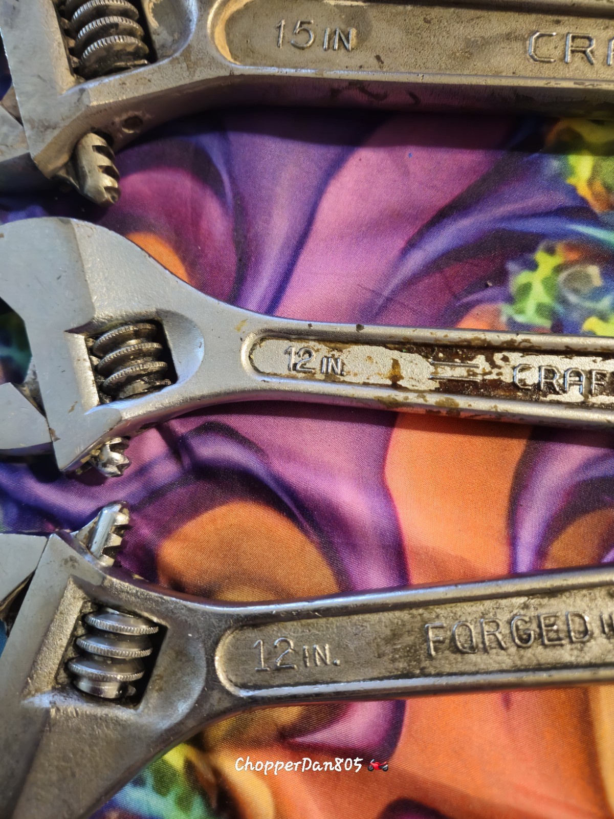 Vintage Craftsman Forged USA Adjustable Wrench Set – 12″ (300mm) & 15″ (380mm) –