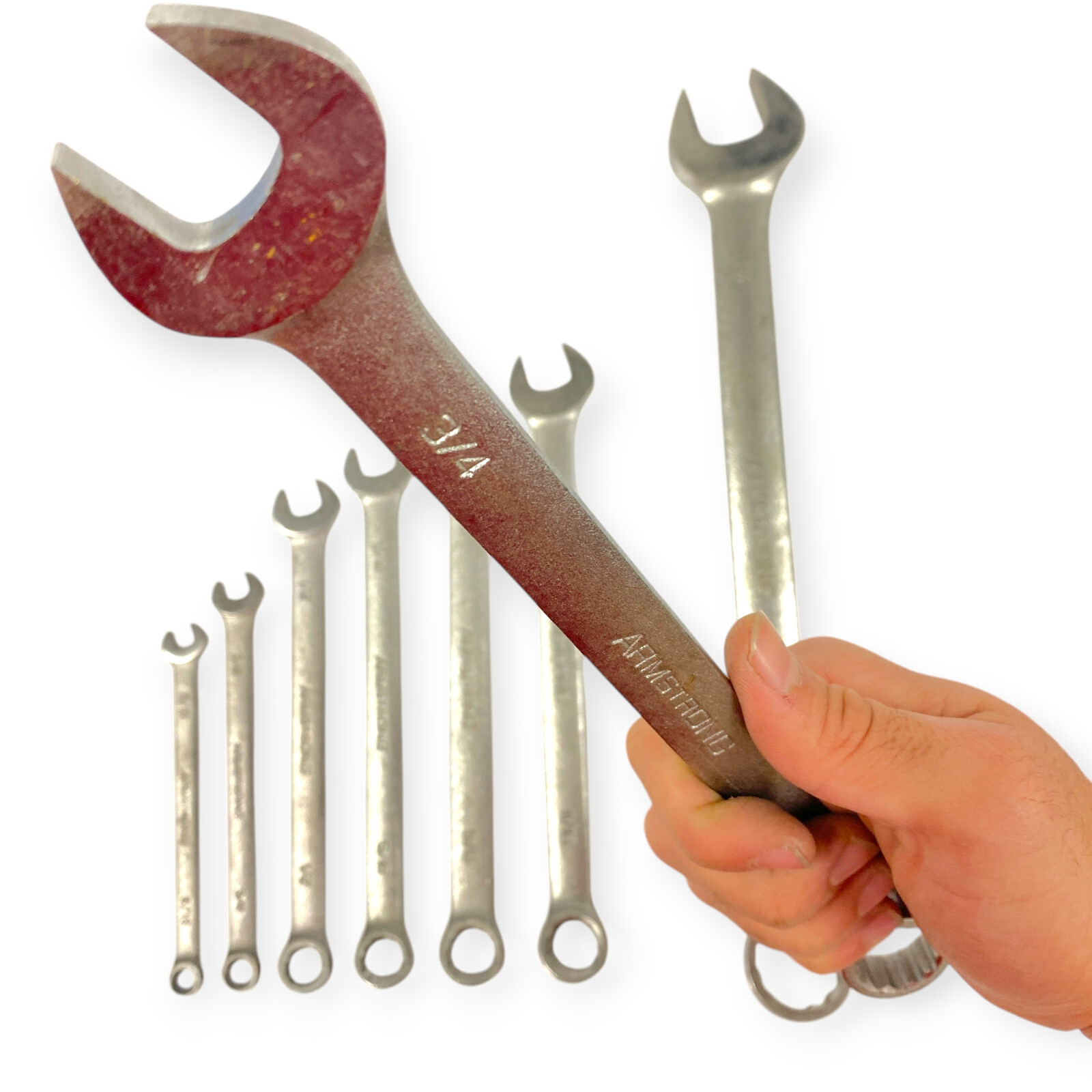 Armstrong 29-344 5/16 in to 1 1/8 in Combination Wrench Set, 8 Pcs, Made in USA