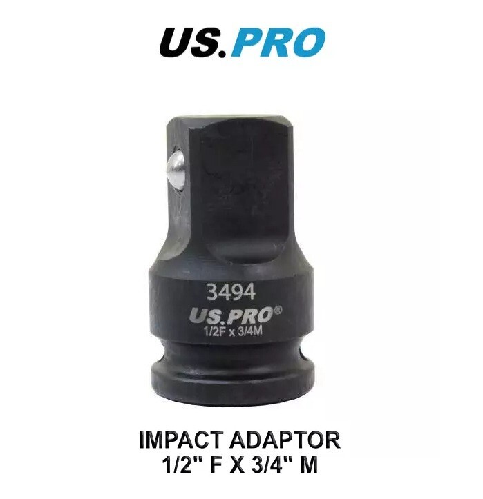 US PRO Tools Impact Socket Adaptor Step Up Adapter 1/2″ Inch F to 3/4″ Inch M