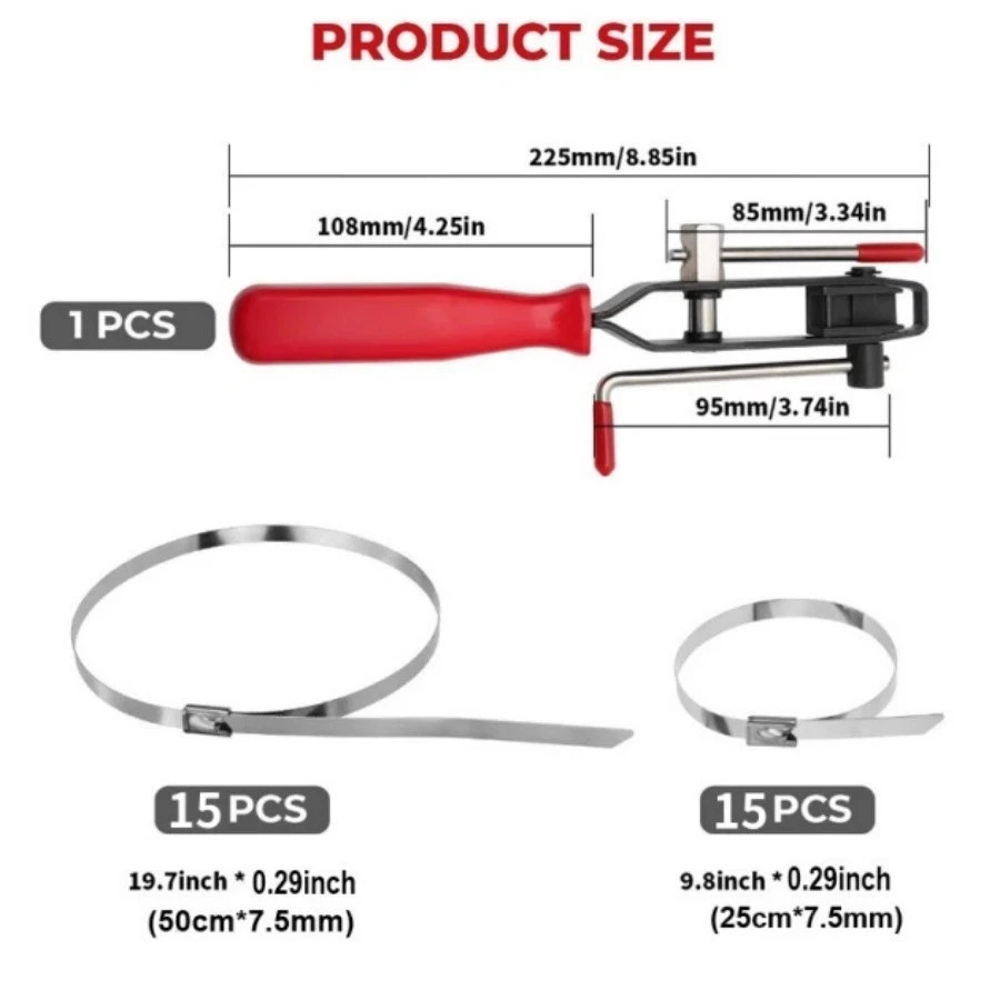 CV Joint Axle Boot Clamp Pliers Tool Kit w/ 30 Ear Clamp for Car ATV Auto Repair
