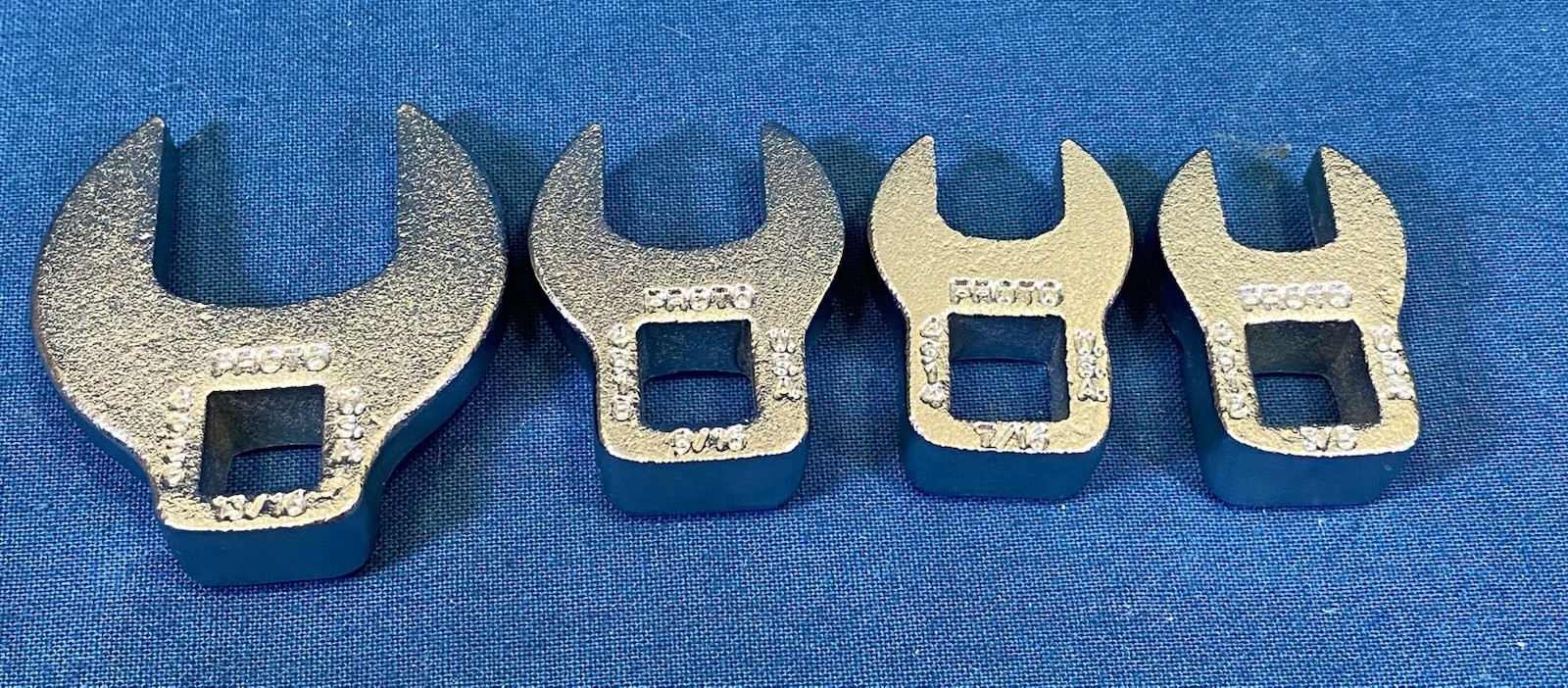 4 Piece Set Proto SAE Crows Foot Wrenches Sockets 3/8” Drive Made In USA New
