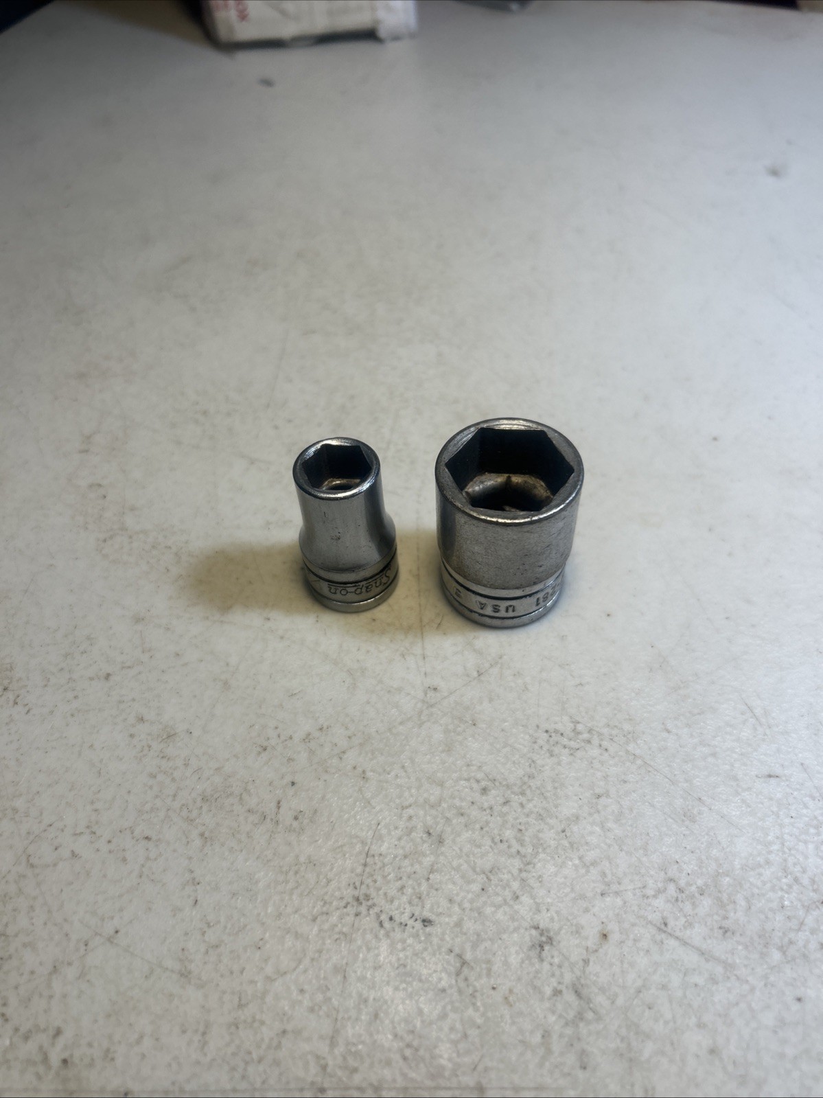 Snap On – Lot Of 2 Shallow Sockets, 1/2” Drive,6pt, (1/2” TW161)(7/8” TW281)
