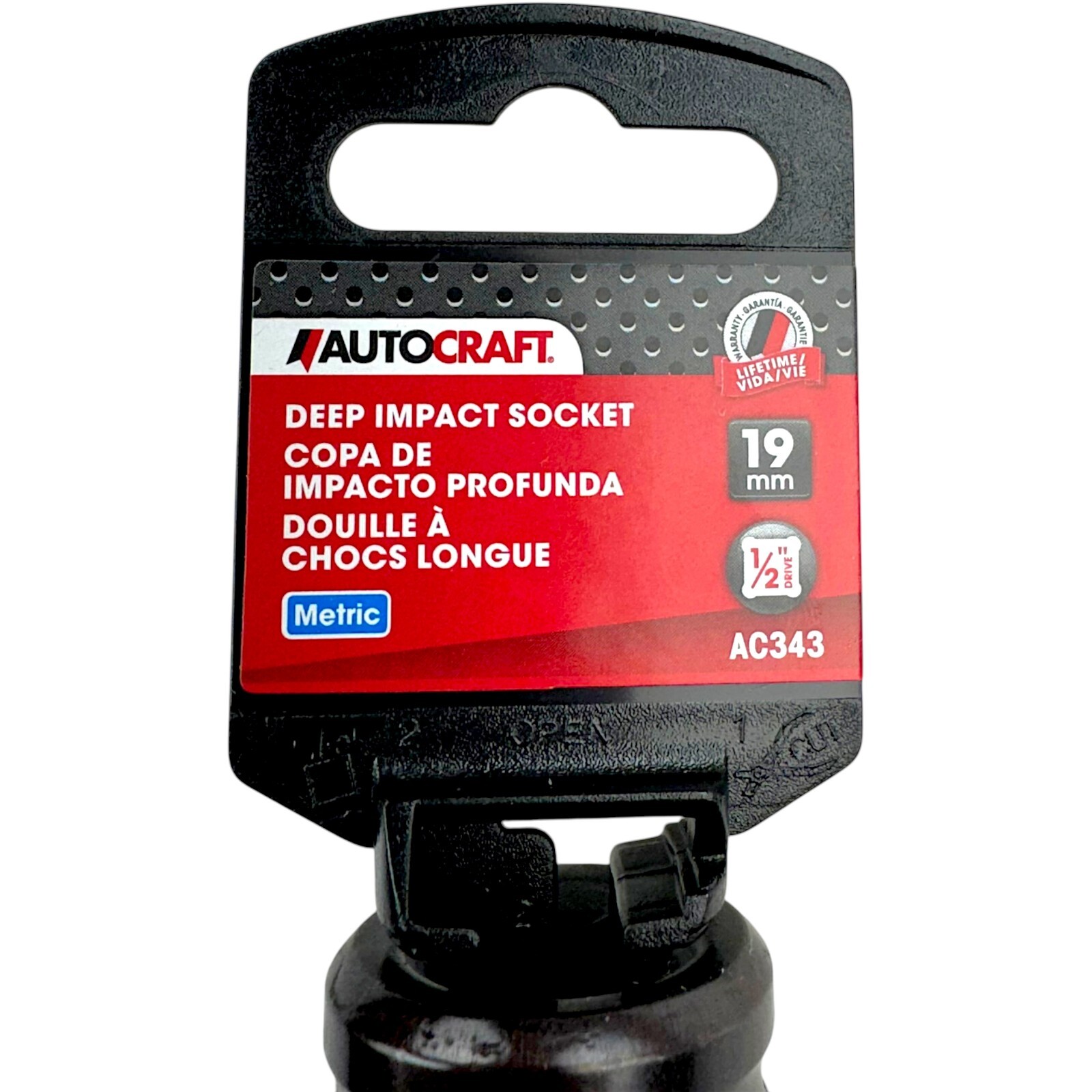 Autocraft AC343 Deep Impact Socket 19mm 1/2 Drive pack of 2