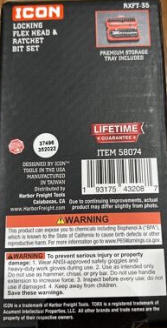 BRAND NEW ICON Locking Flex Head Ratchet and Bit Set 35 Piece USA SELLER SALE !!