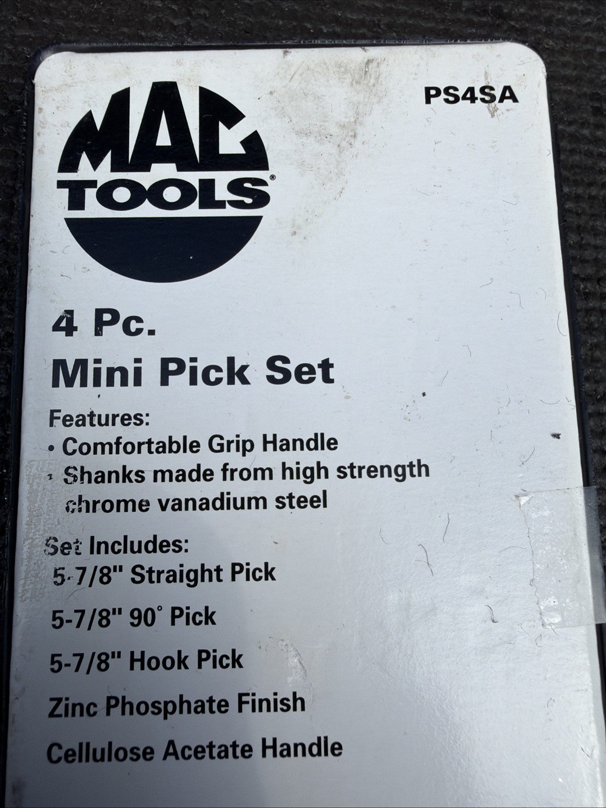Mac Tools Rare Red Hard Handle Mini Auto Pick Set Ps4SA NEW OLD STOCK Comfort Gp