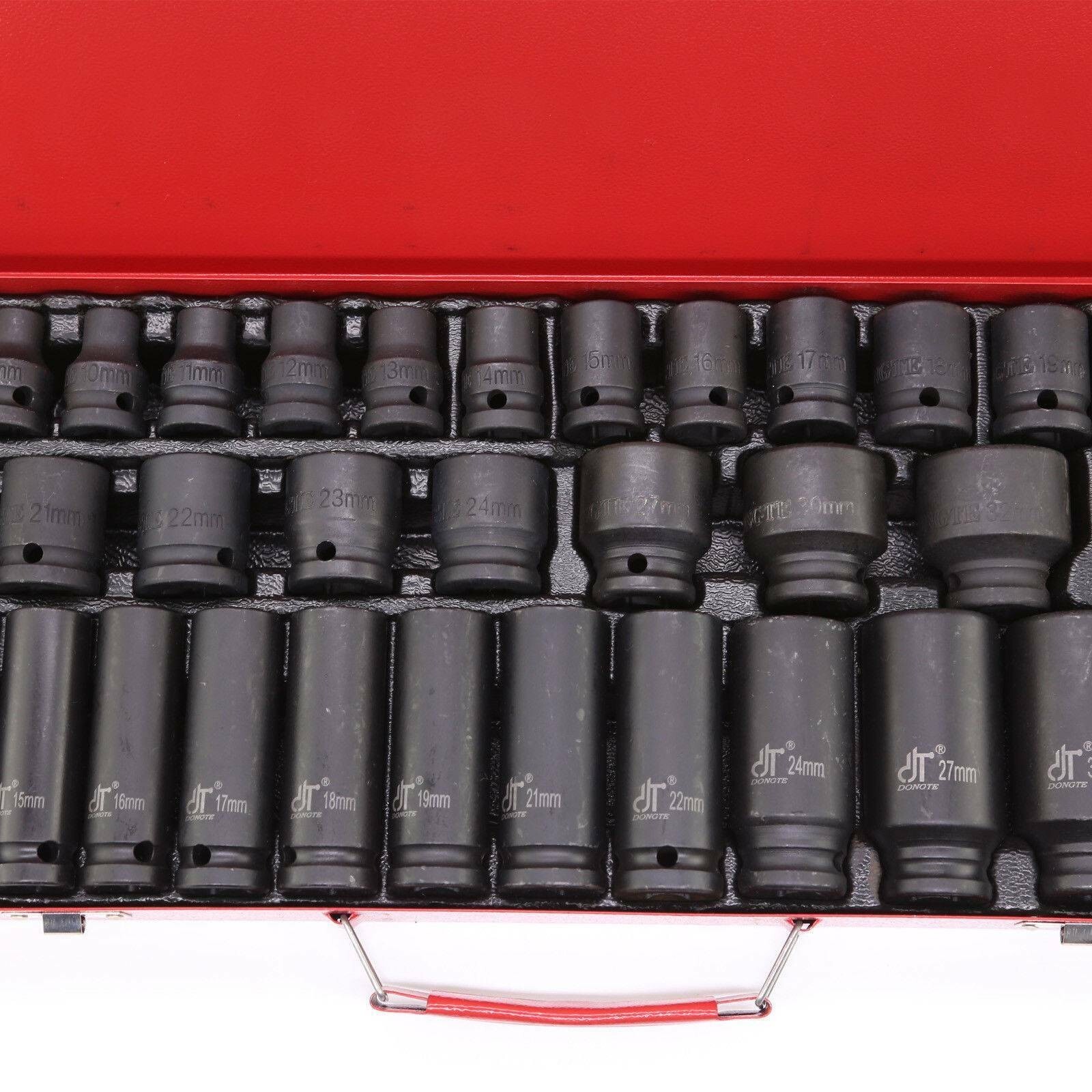 Deep Impact Socket Pro Tool Kit Multiple Drive Sizes Complete Set 35Pc DIY UK