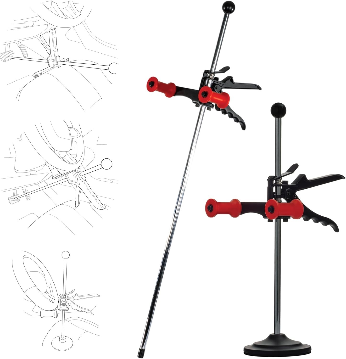 Upgraded Steering Wheel Holder and Brake Pedal Depressor Kit for DIY Maintenance