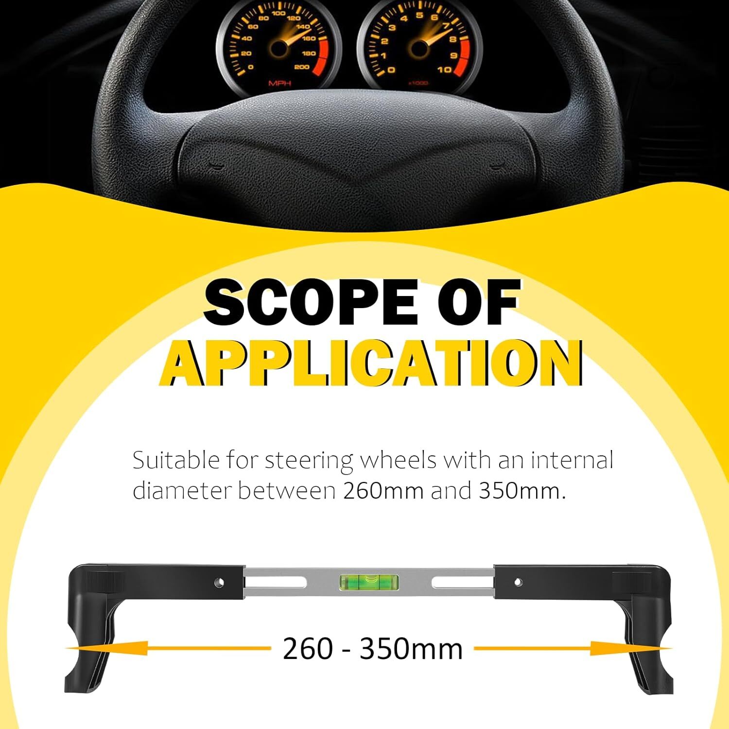 For 270mm-340mm Steering Wheel Level Alignment Tool for Passenger Cars Trucks