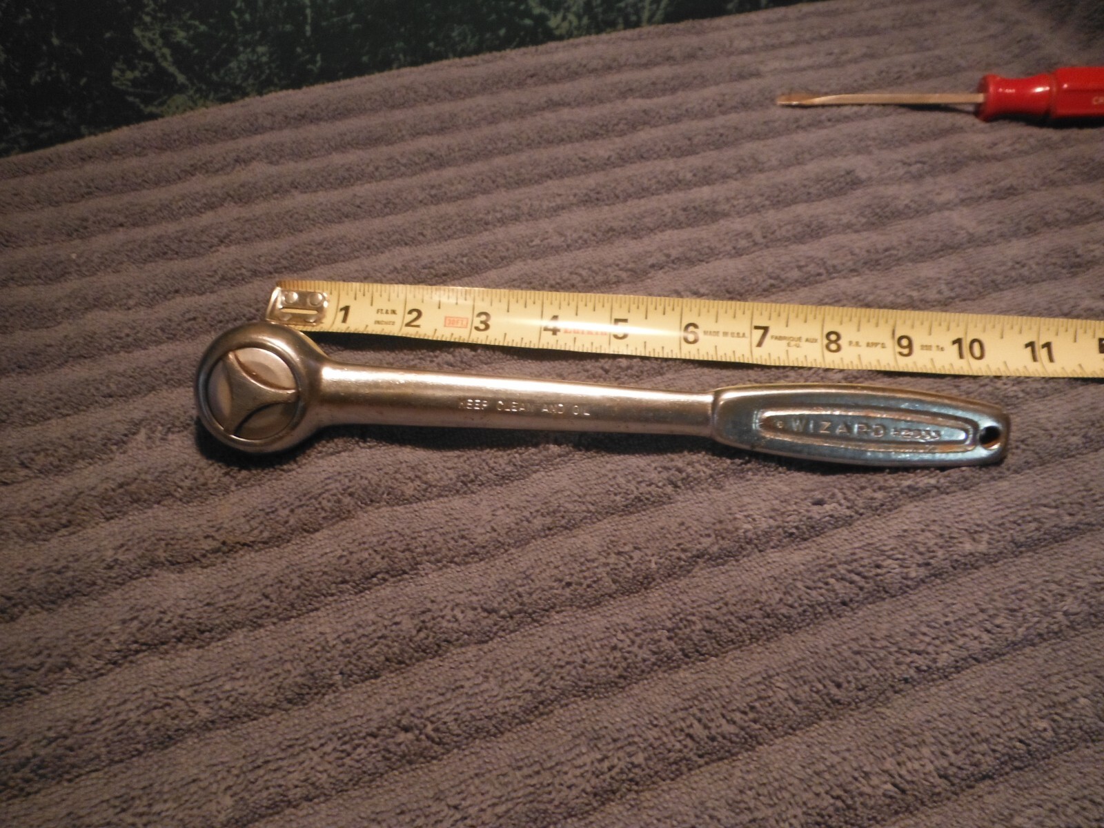Vintage Wizard Forged in USA 1/2″ Drive Ratchet Model H2833 10in Long
