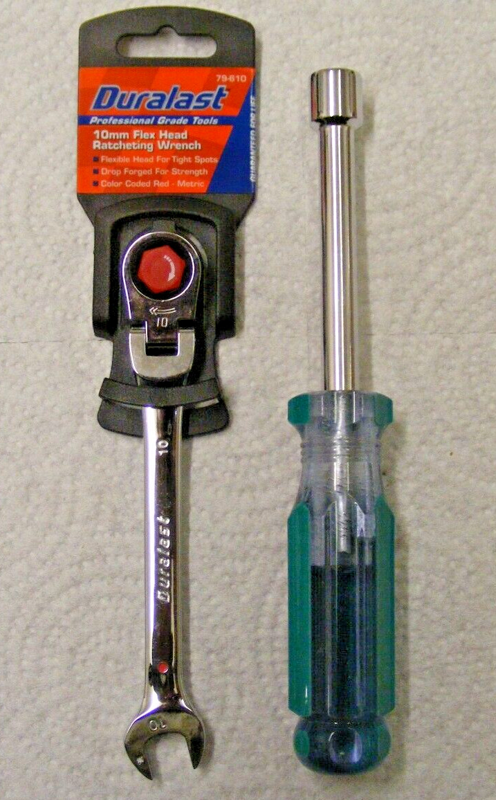 New Duralast 10mm Flex Head Ratcheting Wrench And 10mm CR-V Nut Driver GET BOTH!