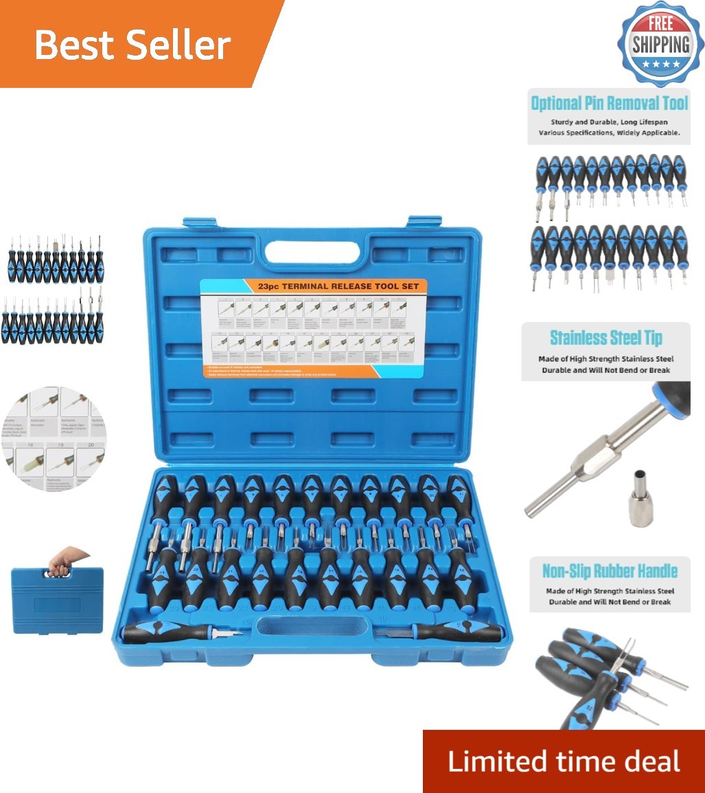 Universal Terminal Release Tool Kit – 23 Pieces with Non-Slip Grip & Carry Case