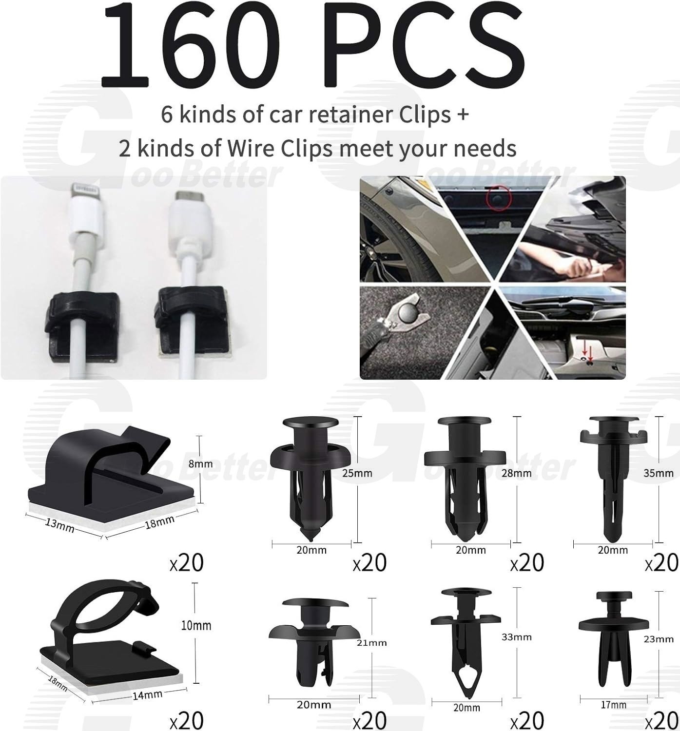 200Pcs Car Trim Removal Tool Set Hand Tools Pry Bar Panel Door Interior Clip Kit