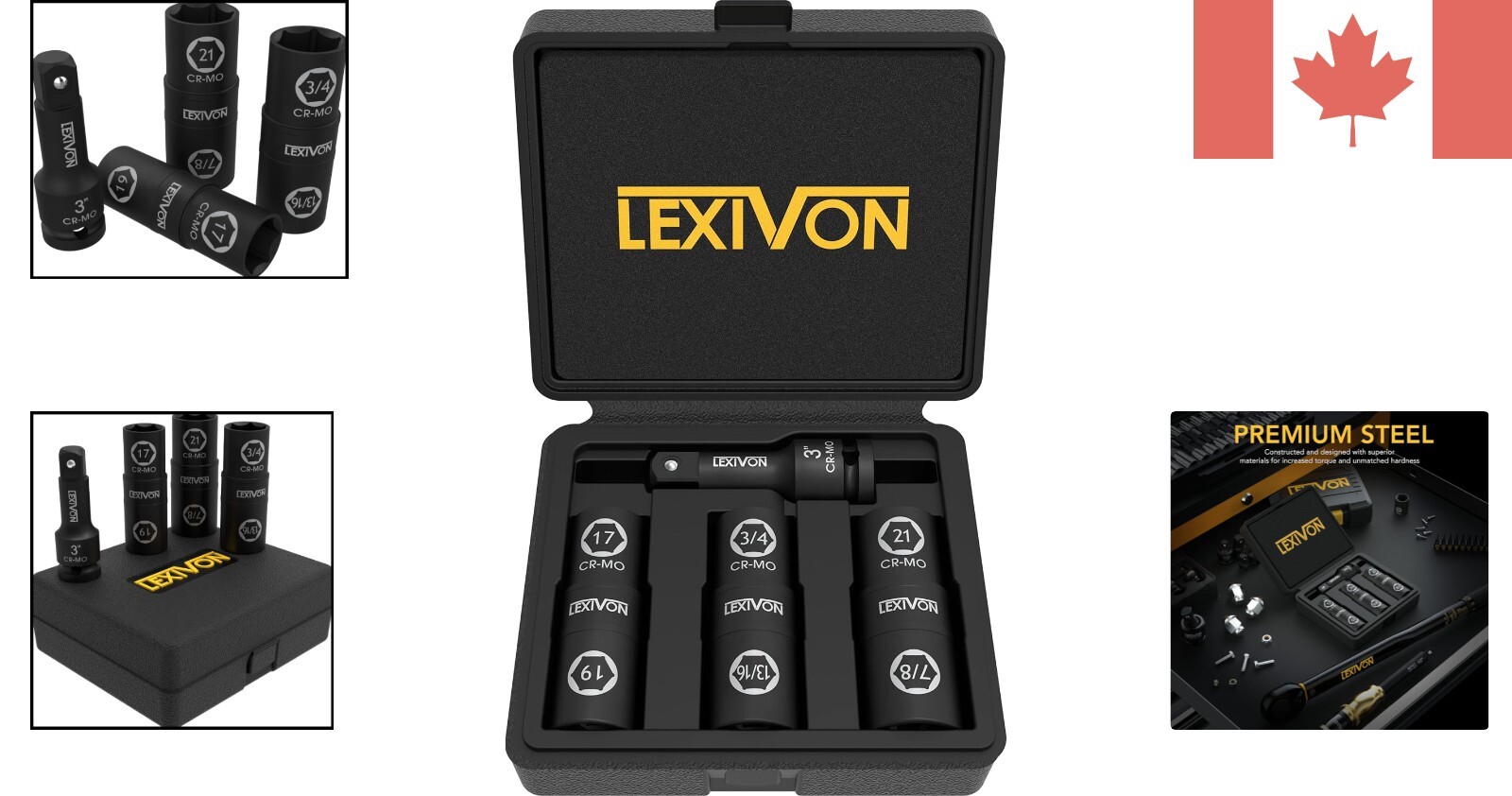 Durable Chrome Molybdenum Impact Socket Set – 6 Sizes for Easy Identification