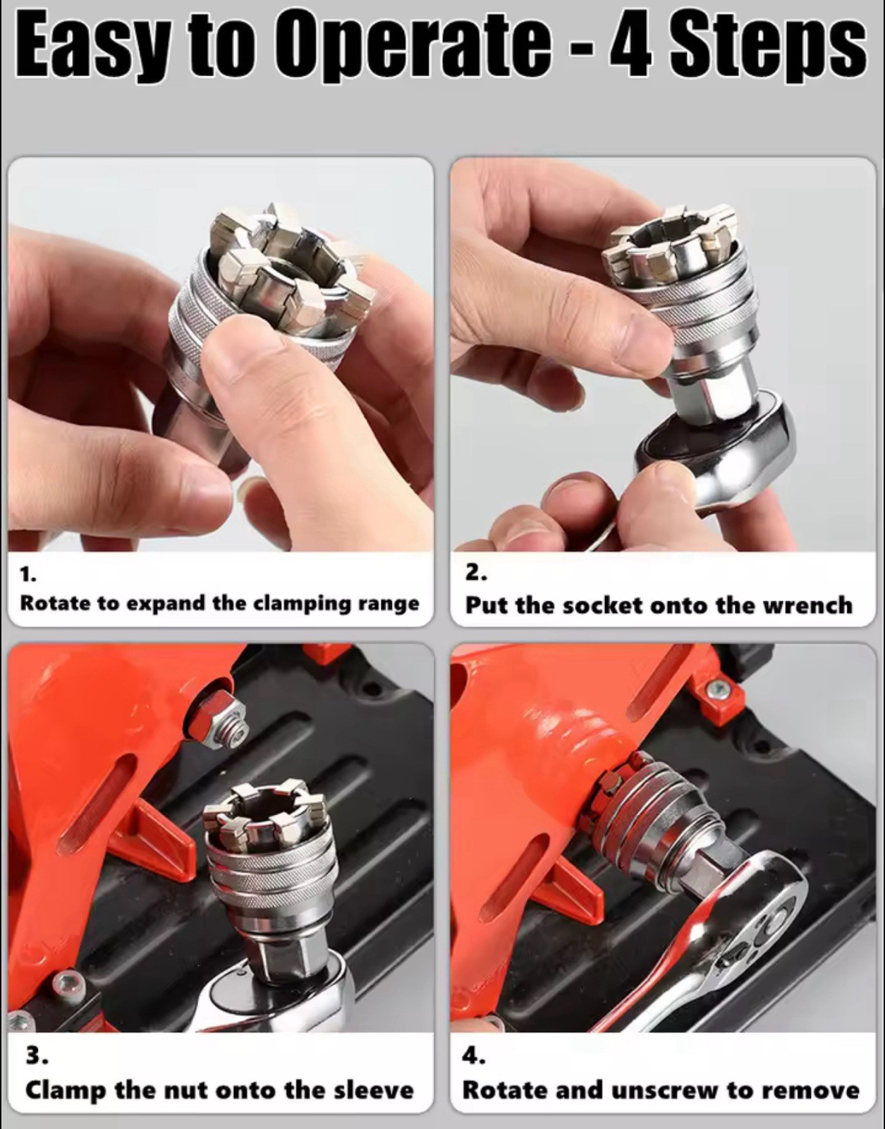 Universal Socket Adapter 10-19mm Adjustable Magic Wrench Sleeve 3/8 Drive