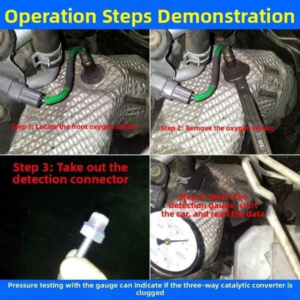 Exhaust Back Pressure Gauge for Automotive Use with 60cm Flexible Hose