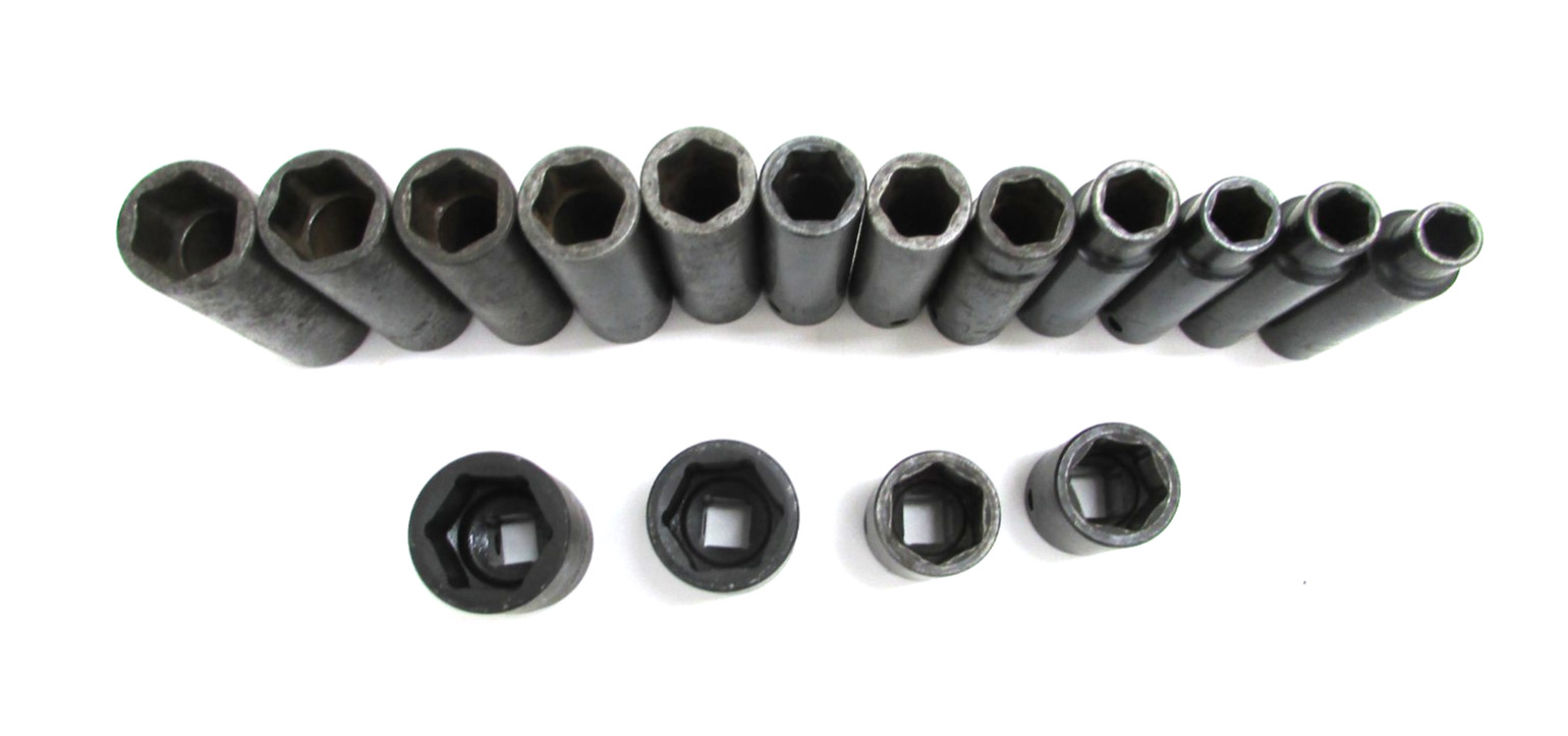 MATCO TOOLS 1/2” DRIVE METRIC DEEP IMPACT SOCKET SET, 6-POINT, USA