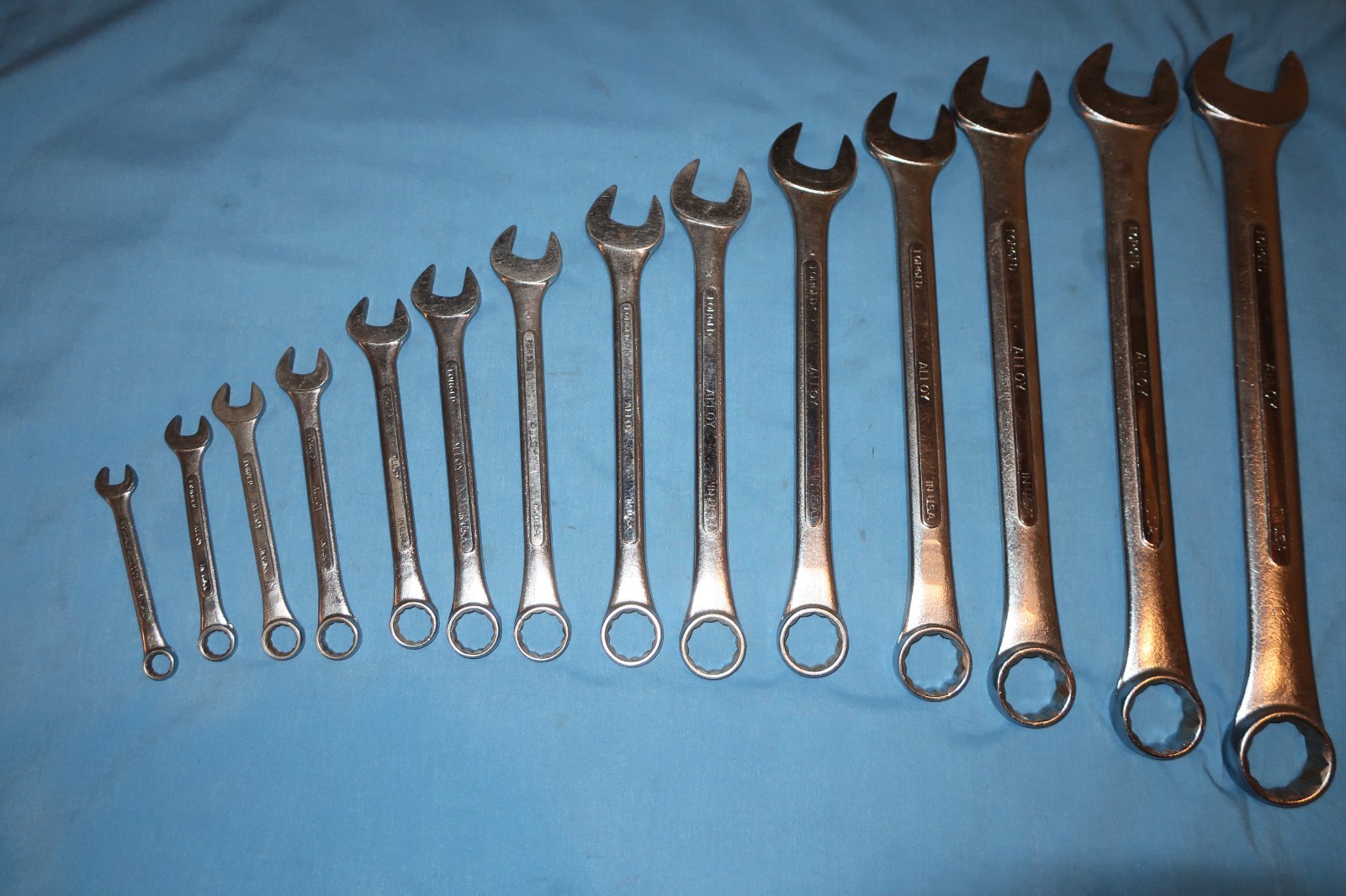 Lectrolite #1714R S-K Wayne Tools 14 Piece Combination Wrench Set w/Storage Roll