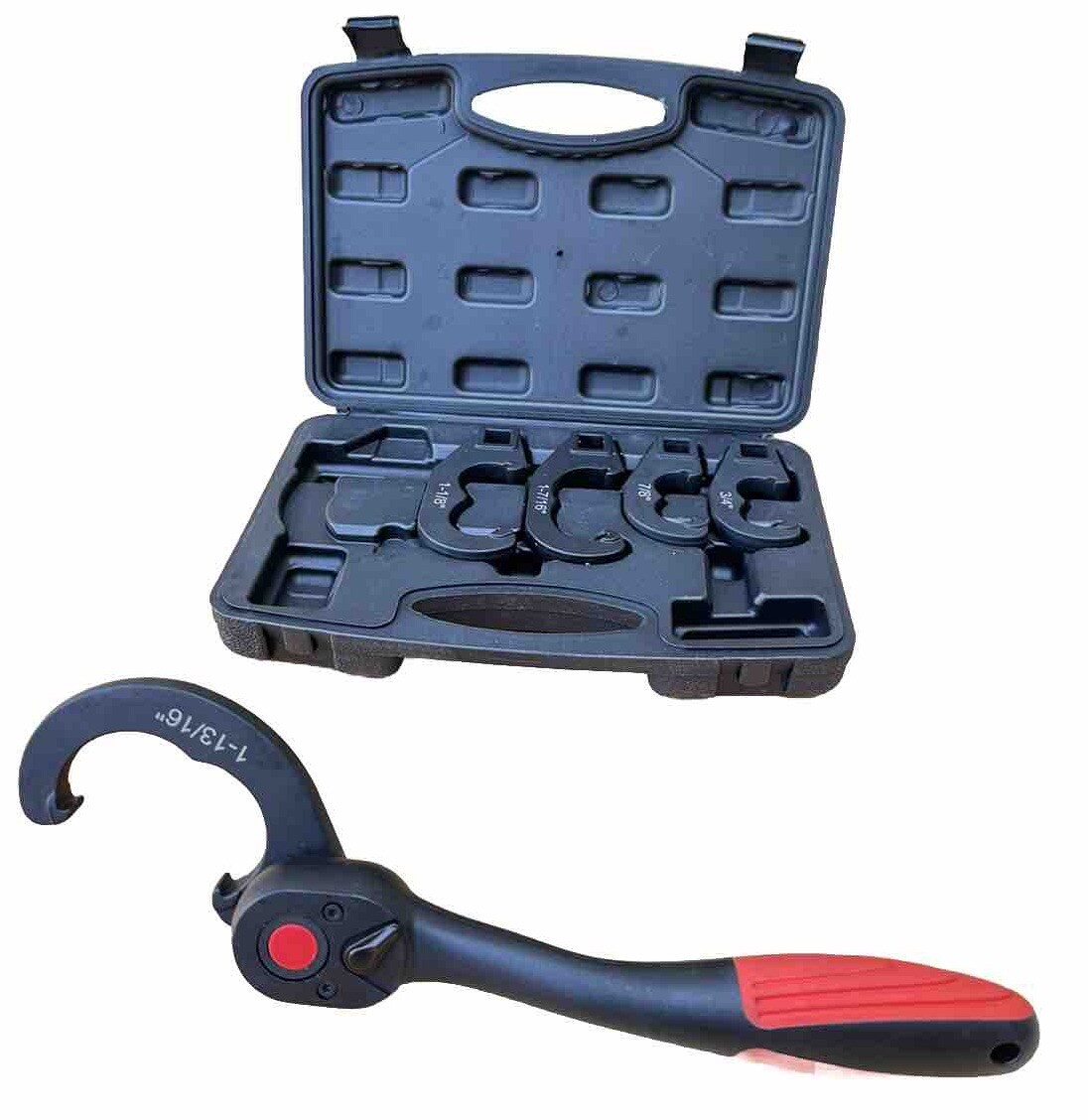 Tie Rod Pittman Arm Adjusting Wrench Tool Set With 1/2” Drive Off Set Ratchet