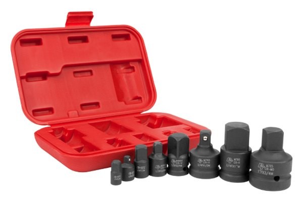 Performance Tool 1/4″-1″ Drive Friction Ball Impact Adapter Set 8 Pieces