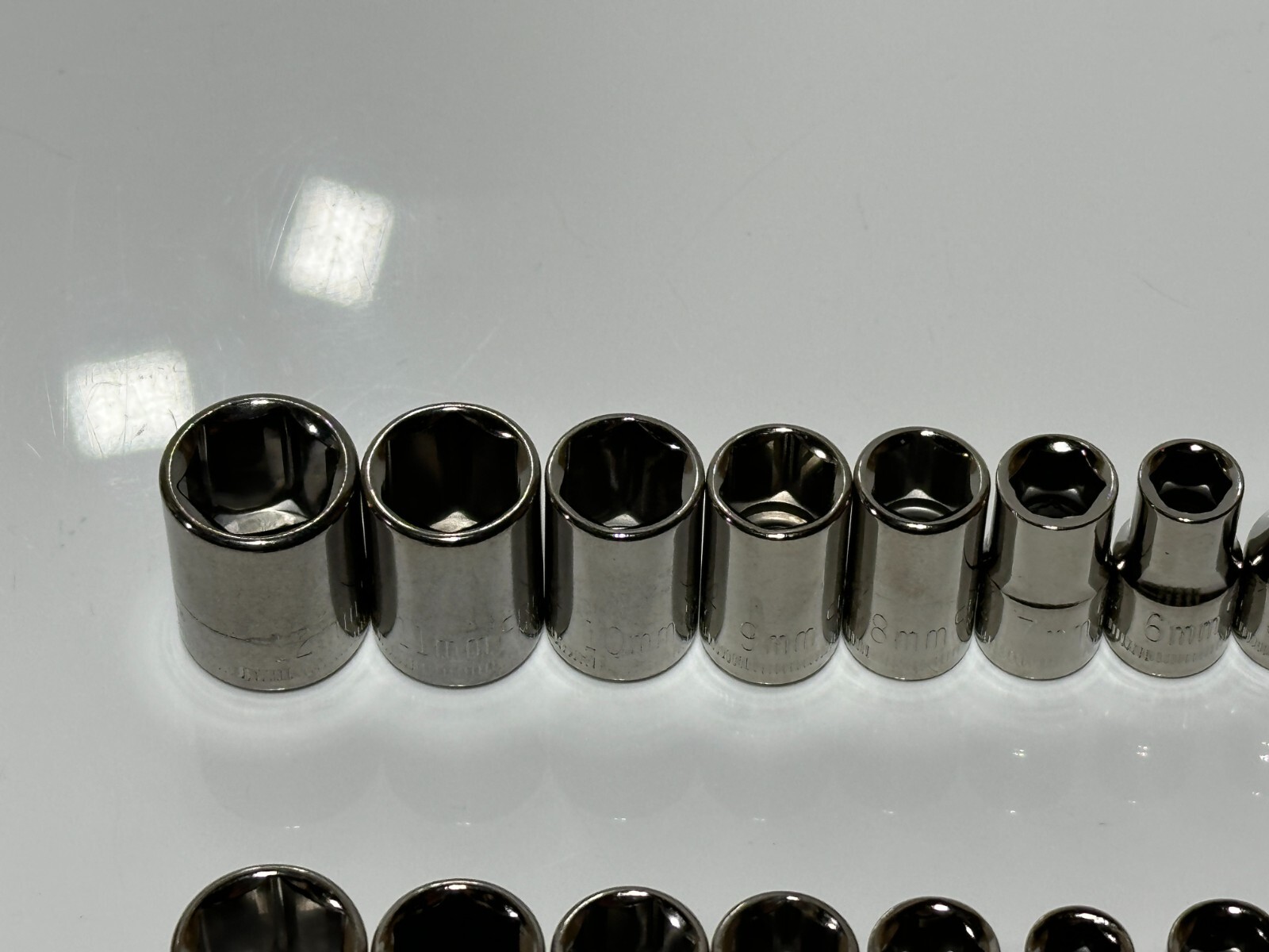 NOS Craftsman Tools USA 18pc Metric & SAE Shallow Socket Set, 1/4” Drive 6 Point