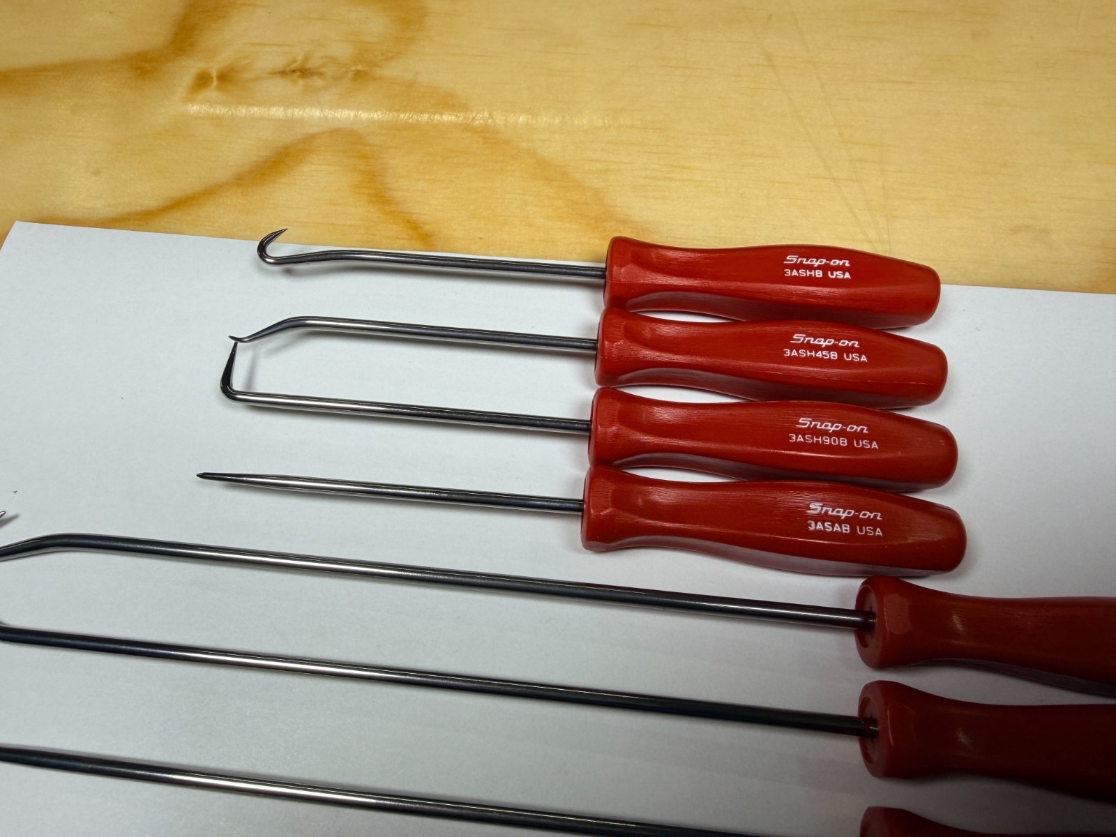 Snap-on Tools USA NEW RED 8pc Mini Hard Grip Short & Long Master Pick Set