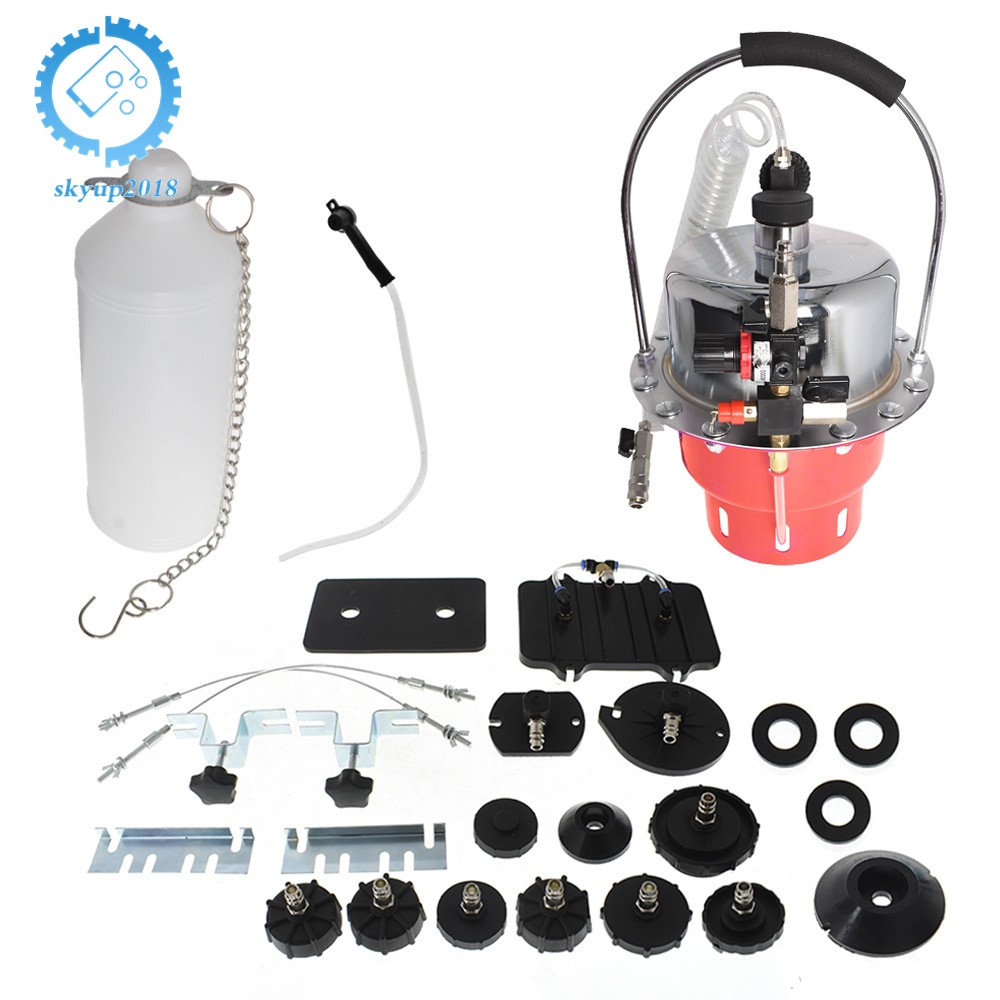 Portable Pneumatic Air Pressure Kit Brake & Clutch Bleeder Valve System Tool