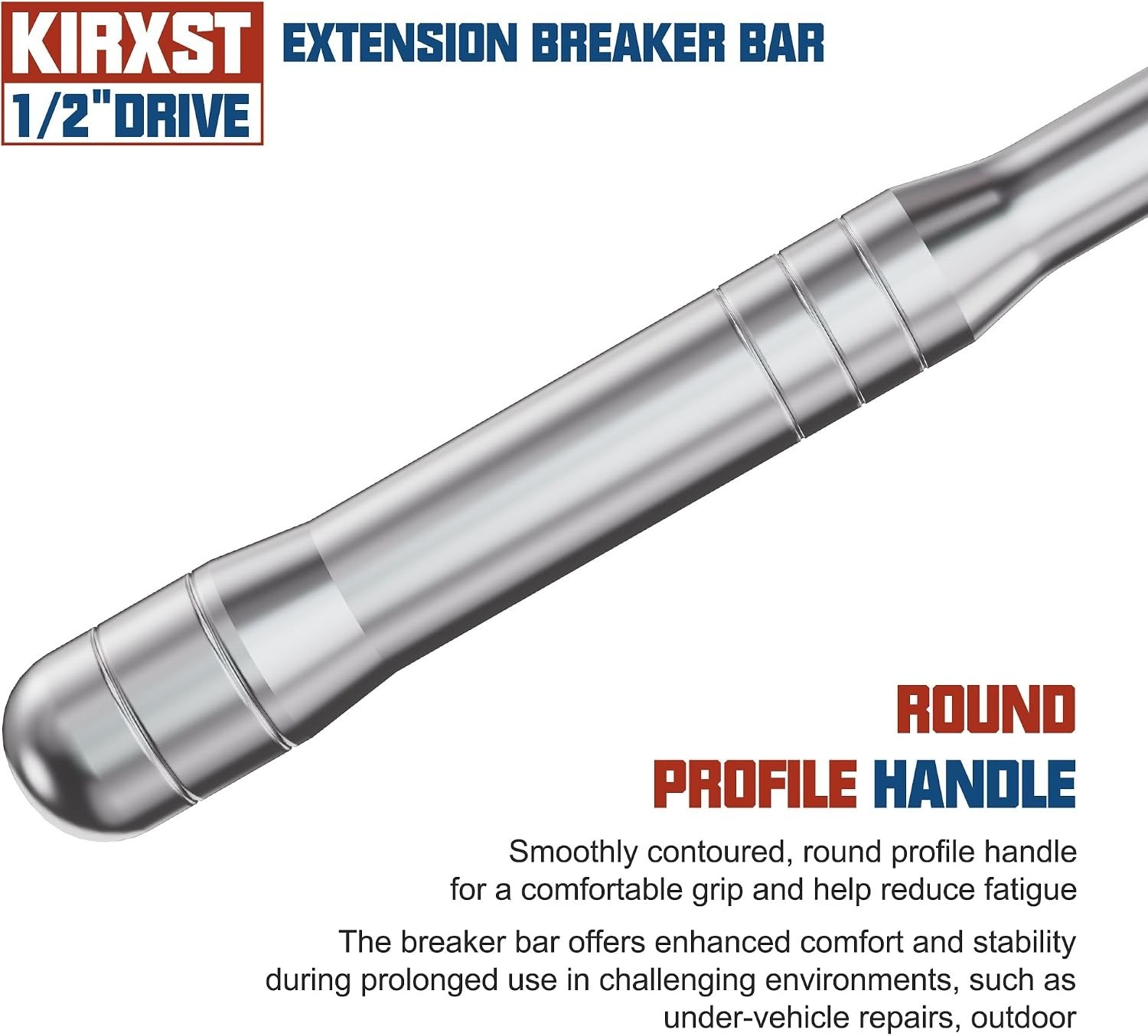 25-Inch Heavy Duty Breaker Bar with 250° Rotatable Head for Mechanical Mastery