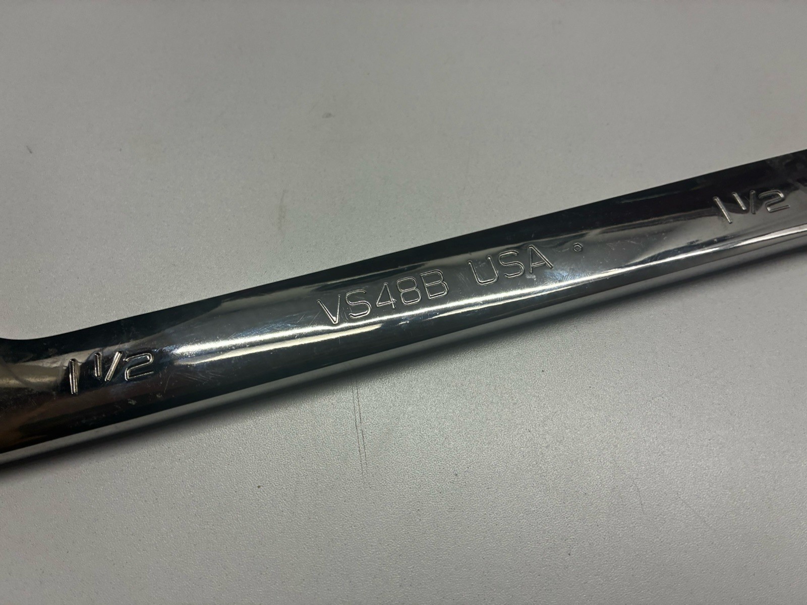 Snap-on Tools USA NEW 1-1/2″ SAE 4 Way Open-End Angle Head Chrome Wrench VS48B