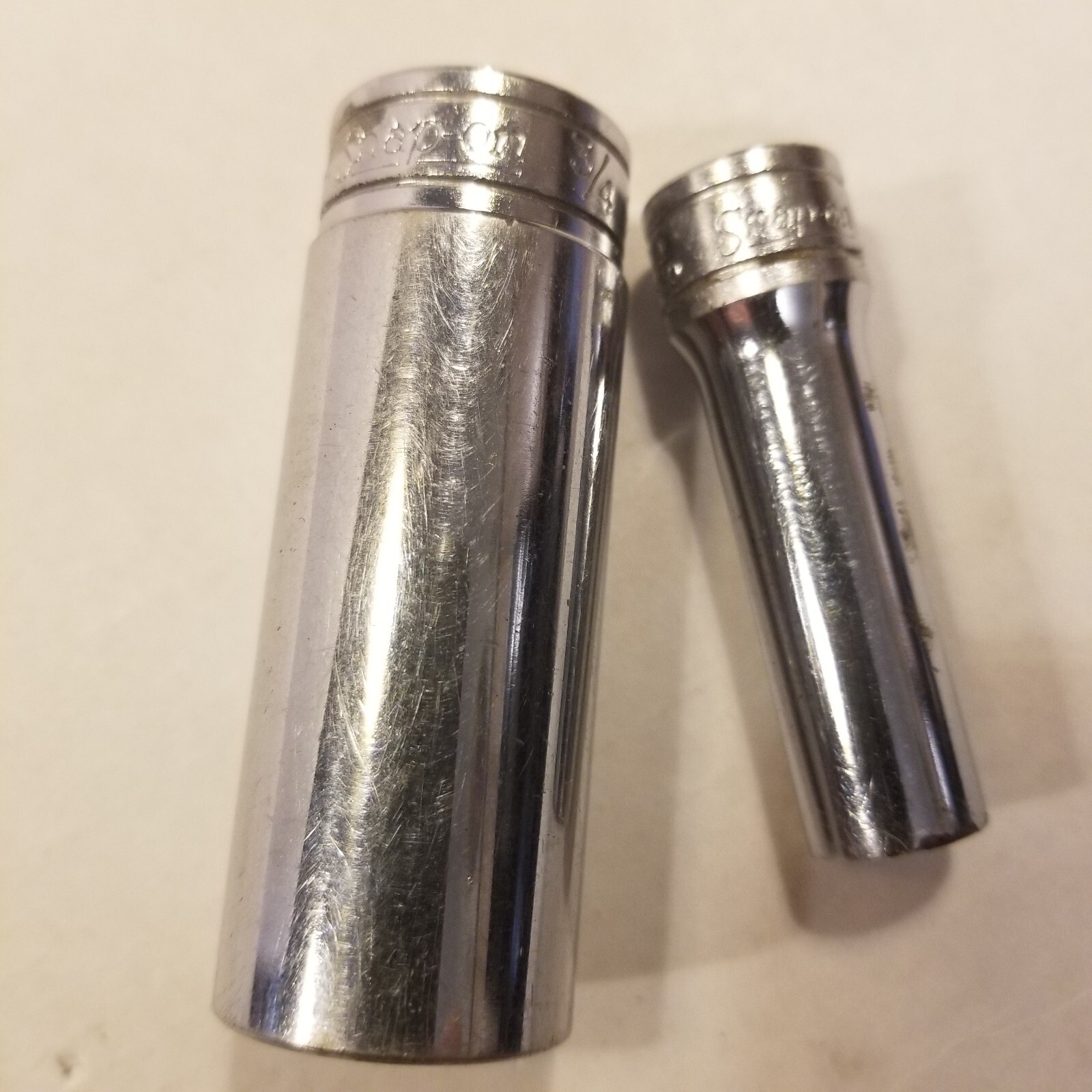 2 Snap-On Sockets 3/8″ Drive Deep 12 Point 3/4″ SF241 And 3/8″ SF121