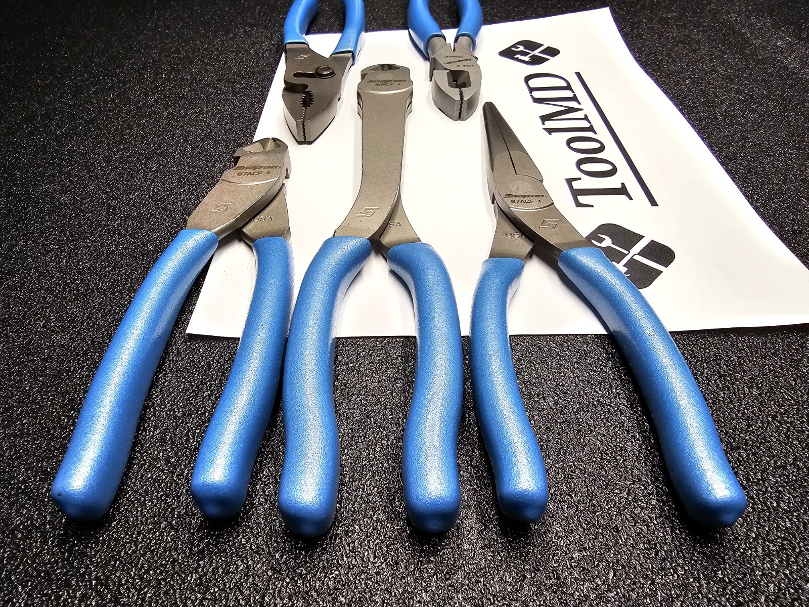 Snap-on Tools USA RARE 5pc PEARL BLUE Plier & Heavy-Duty Cutter Lot Set 312CF