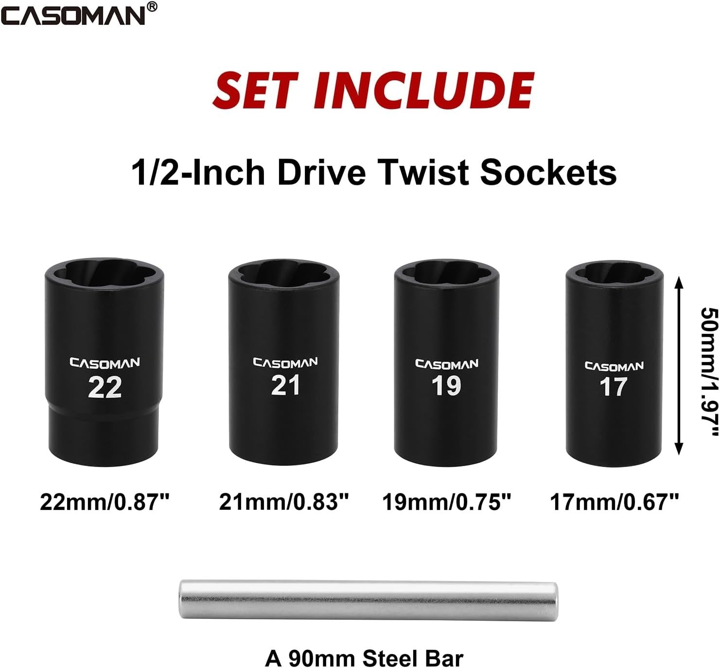 Chrome Molybdenum 5-Piece Twist Socket Set – Effortless Rusted Nut Removal