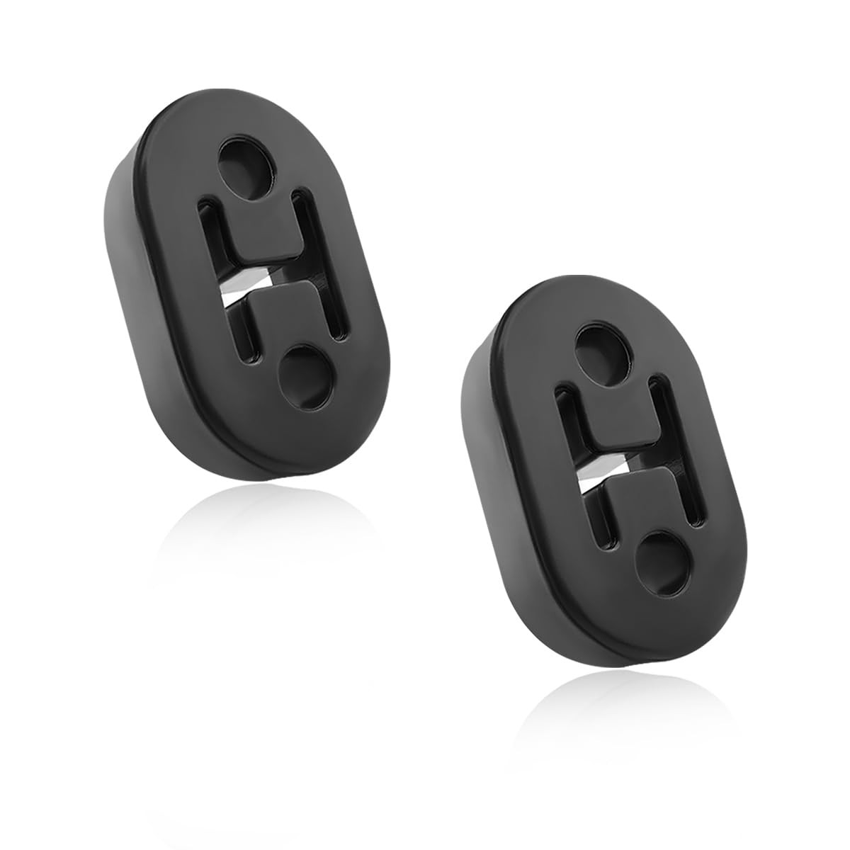 2 Pack Car Exhaust Rubber Hanger 2 Holes Adjustable Muffler Hangers