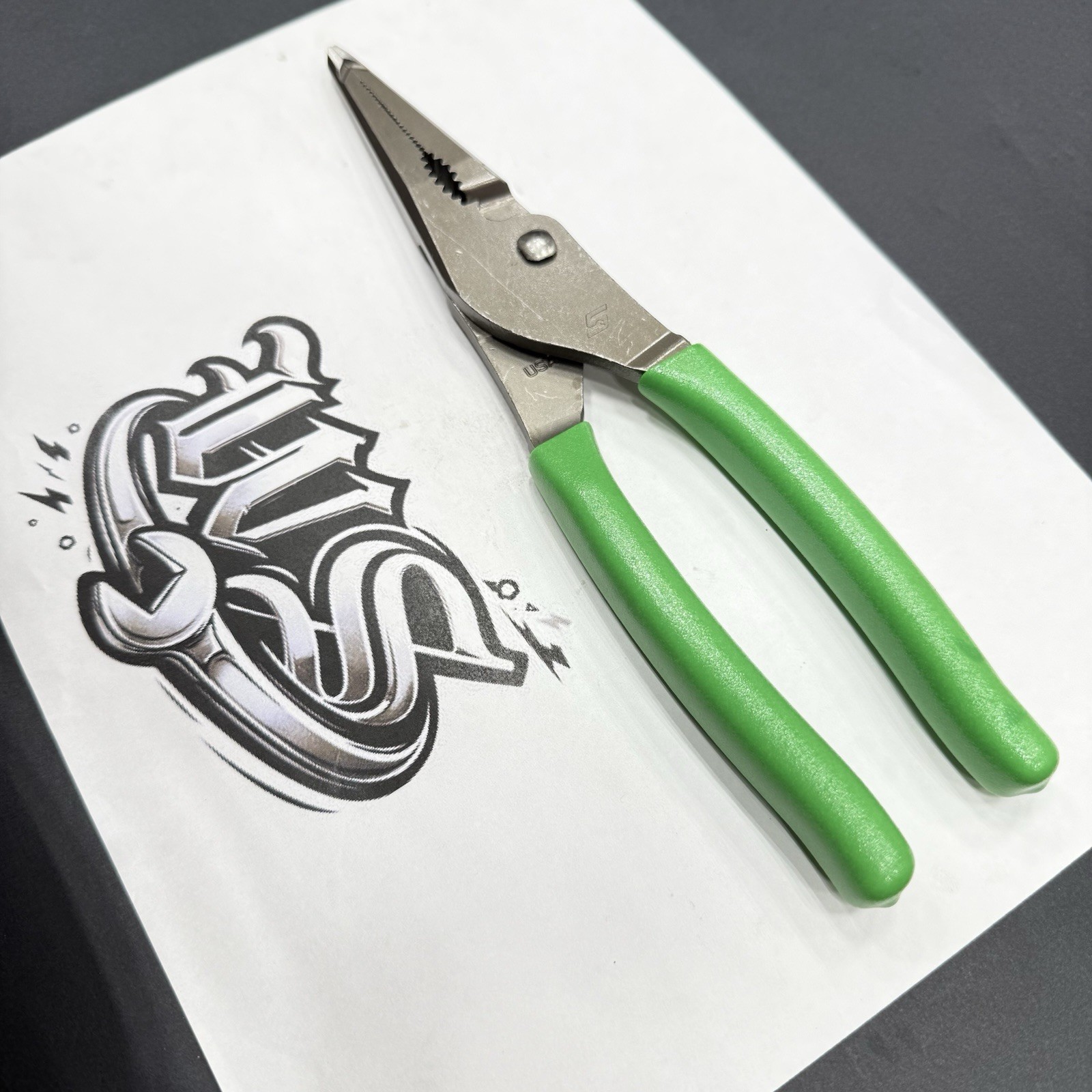 Snap-on Tools USA NEW GREEN 9″ Talon Grip Long Nose Slip Joint Pliers LN47ACF