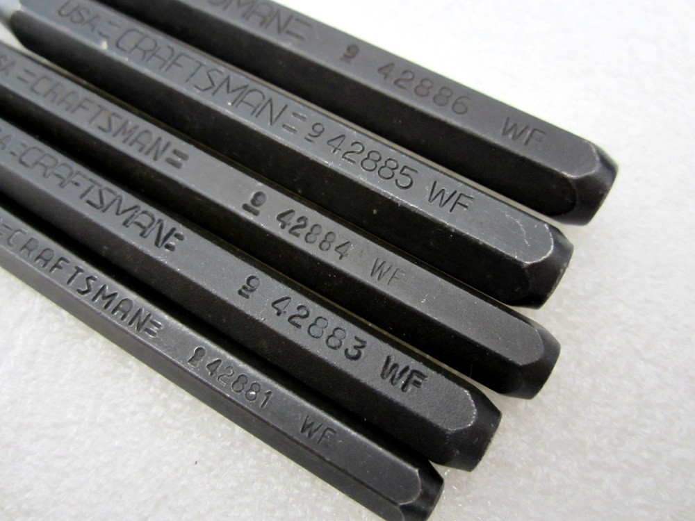 Vintage Craftsman 13pc Punch & Chisel Set Black Oxide WF Made in USA