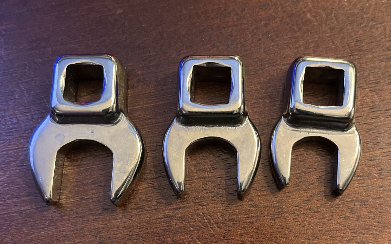 Craftsman 3pc Crowfoot Wrench Lot 9/16 43623 1/2 43622 7/16 43621 SAE 3/8” Drive