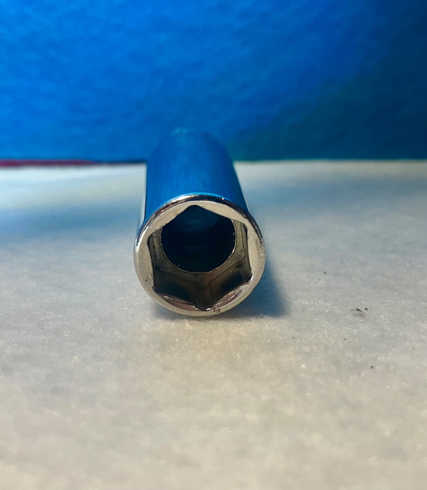 Snap-On STM14 7/16″ SAE 1/4″ Drive Deep Chrome 6-Pt Socket Retro Underline logo