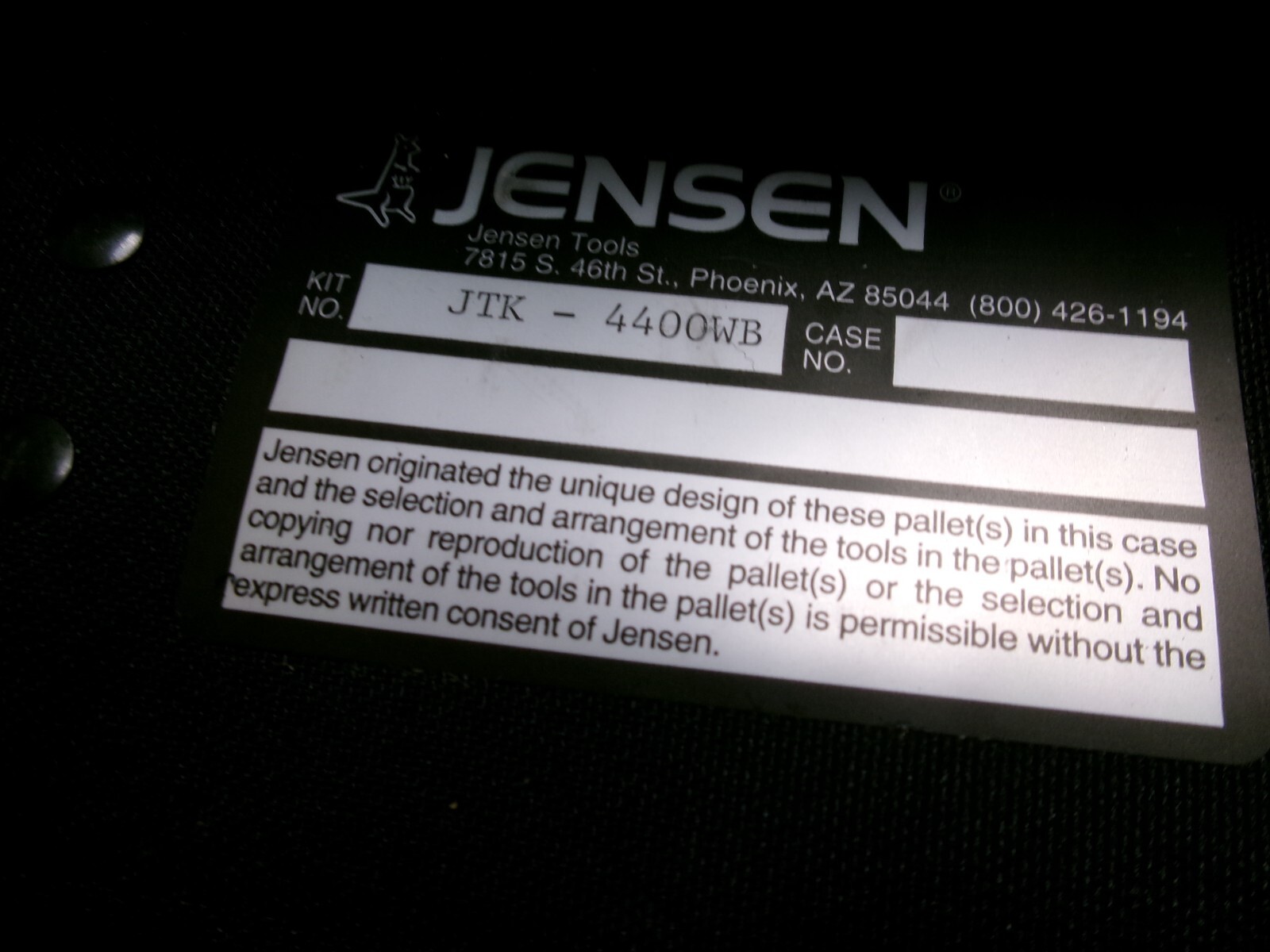 Jensen Tools JTK-4400WB Deluxe Telcom Installation Kit in Double Black Ballistic