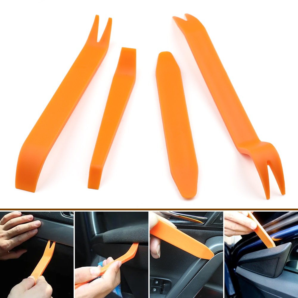 Car Trim Removal Tools 4Pc Kit Plastic Pry Panel Door Dash Interior Clip Set US