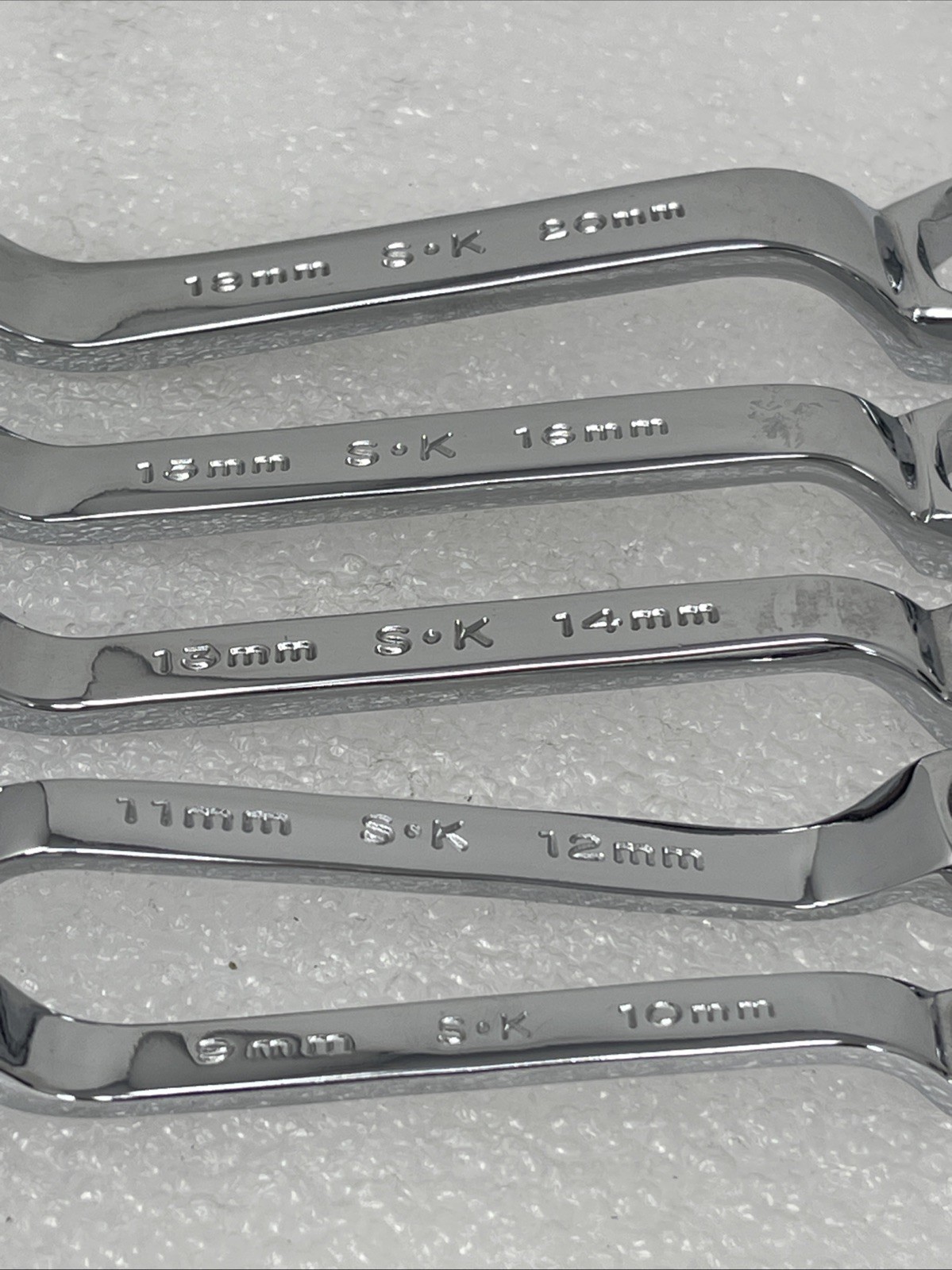 SK Tools 5 Piece Metric Offset Stubby Box End Wrench Set, 6 Point, 9mm – 20mm