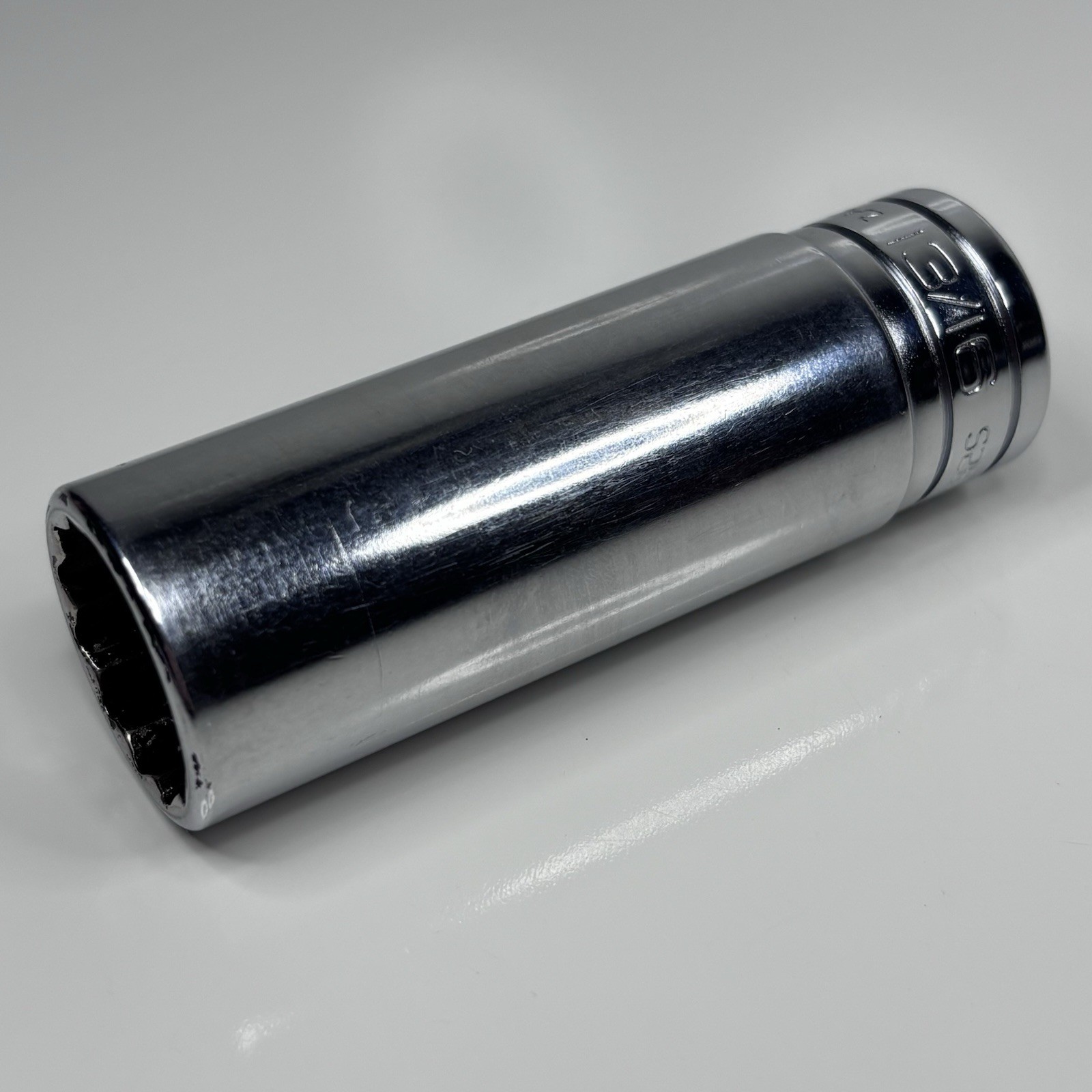Snap On Tool S261 1/2 Dr 12Pt SAE 13/16 Flank Dr Deep Chrome Socket USA 1994 VGC