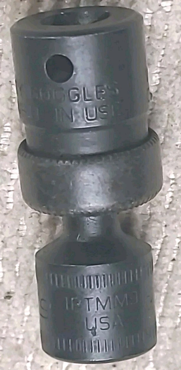 Snap-On IPTMM9 9mm Universal Swivel Impact Socket, 1/4” Drive, 6 Point USA MADE.