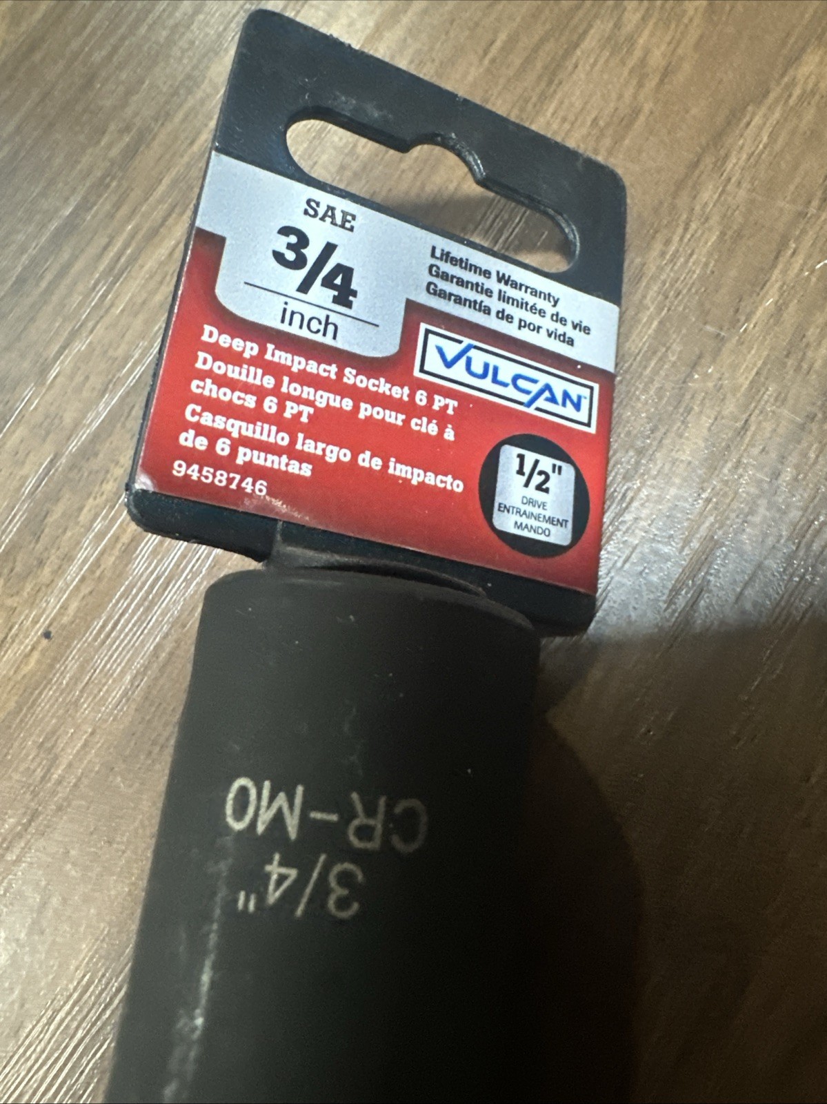 Vulcan Deep Impact Socket – 1/2″ Drive – SAE – 3/4″ – 6 Point