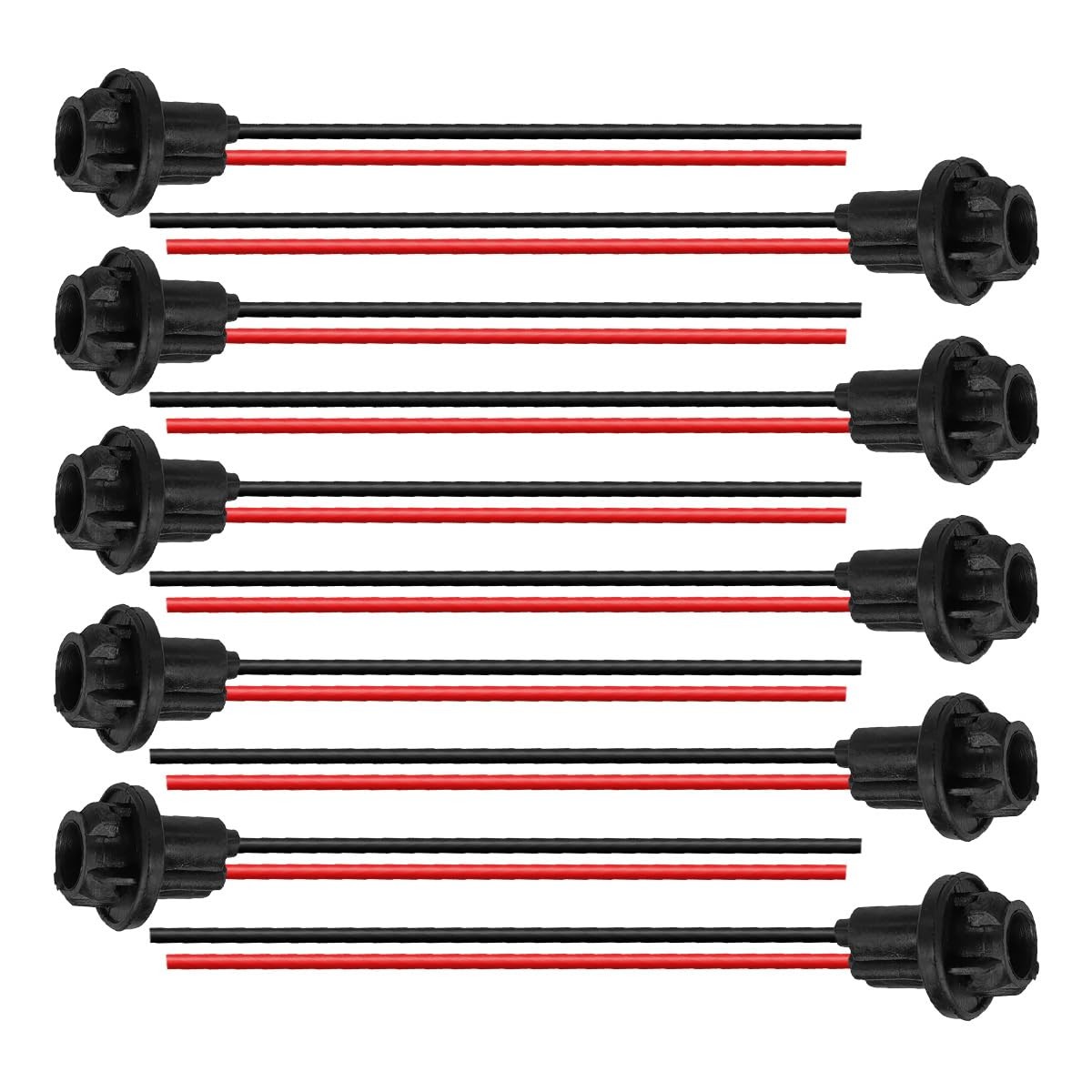 UHANBUT T10 W5W 194 Bulb Socket with Wire Pigtail, Universal LED Bulbs 10PCS