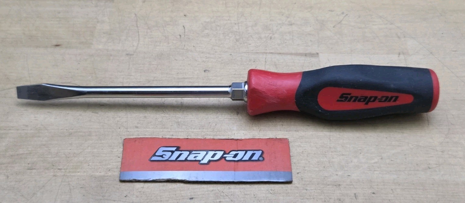 Snap On SGD6BR – 5/16″ Flat Tip X 6″ Long Blade Red Soft Grip Screwdriver Nice
