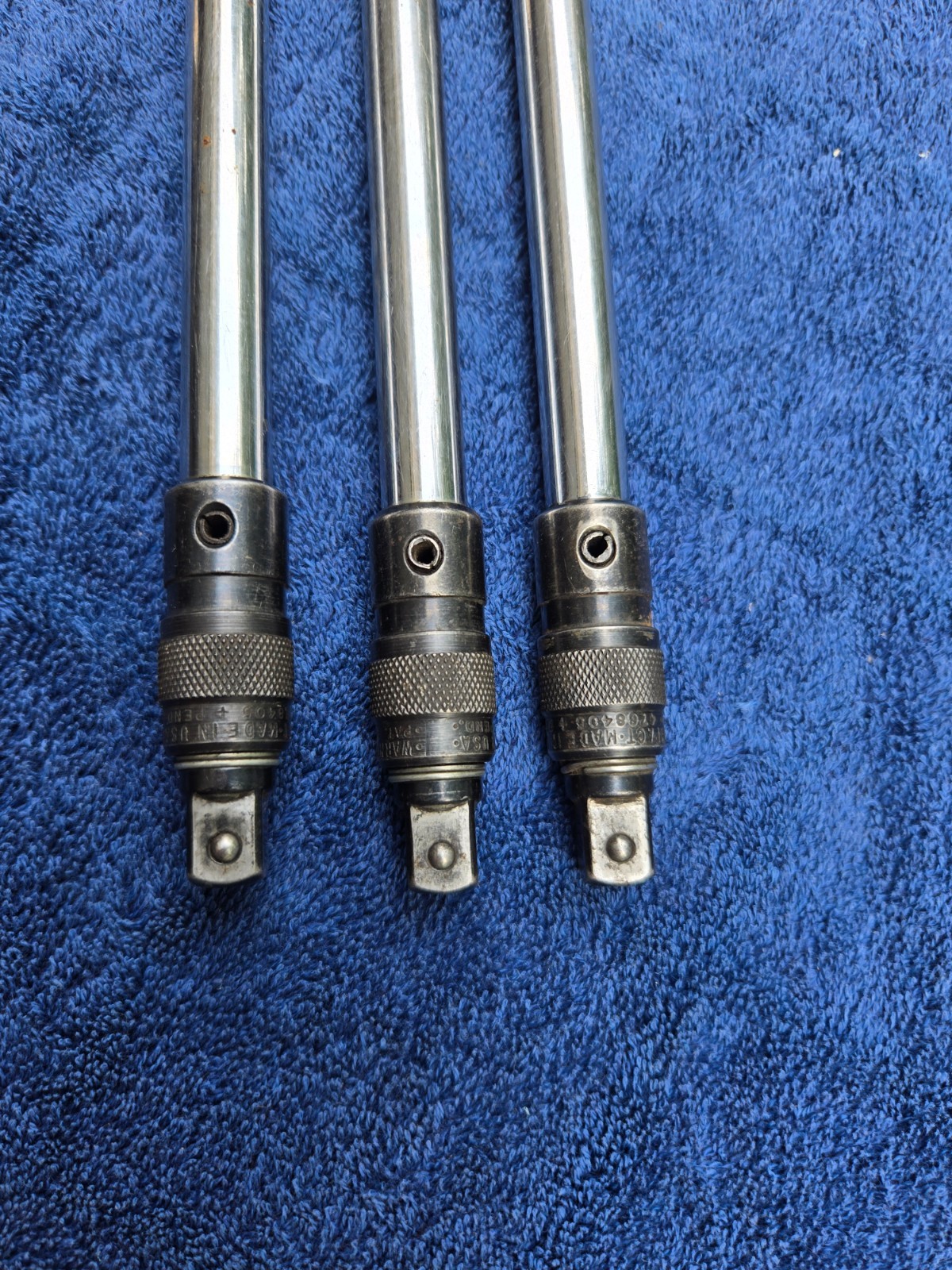 S-K Tools 3pc Locking Ratchet Extensions 3/8″ Drive 18″, 12″, 7.5″ Used