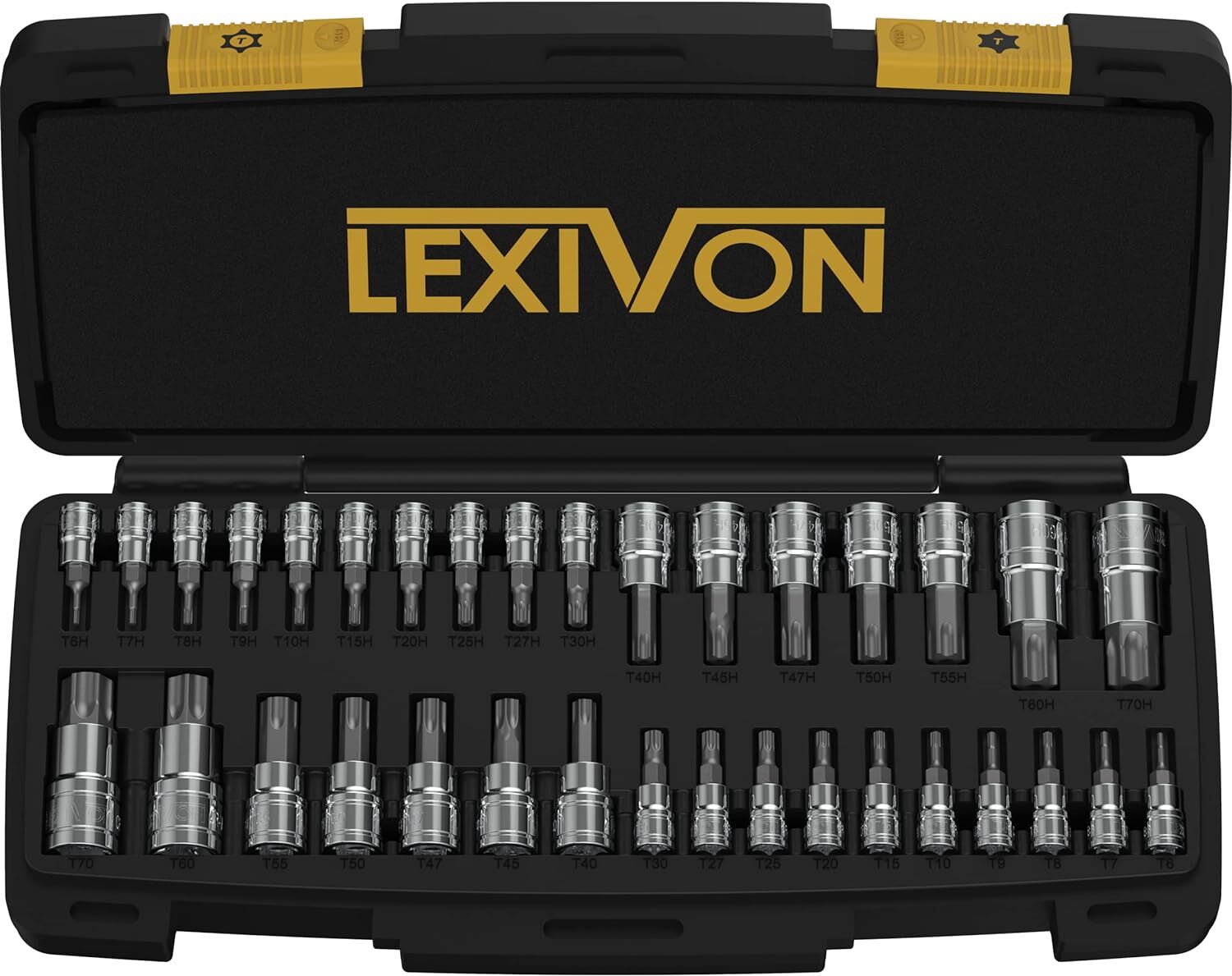 LEXIVON Complete 34pc Master TORX Bit Socket Set, Premium S2 Alloy Steel w/ Case
